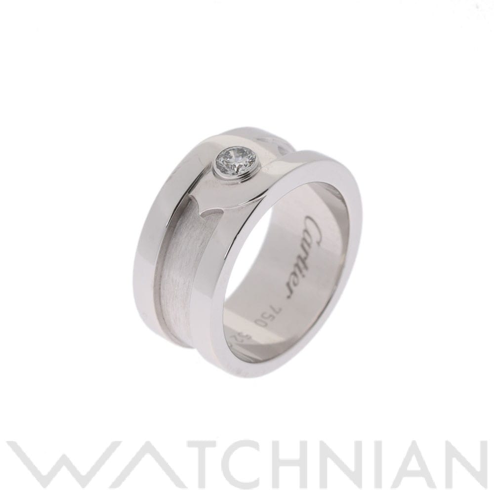 カルティエ C2フォーチュンリング 1PD #52 シルバー K18ホワイトゴールド WG レディース ジュエリー 【中古】【jewelry】