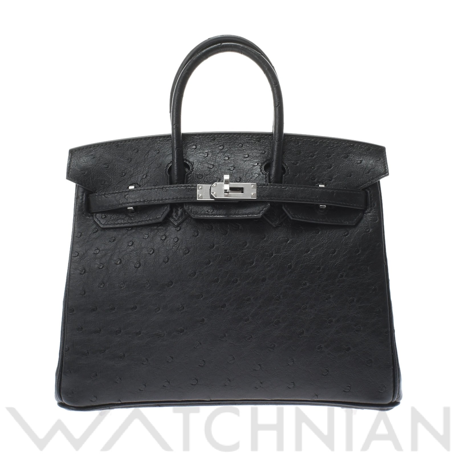 エルメス バーキン 25 ブラック/パラジウム金具 オーストリッチ レディース バッグ 【新品】【bag】