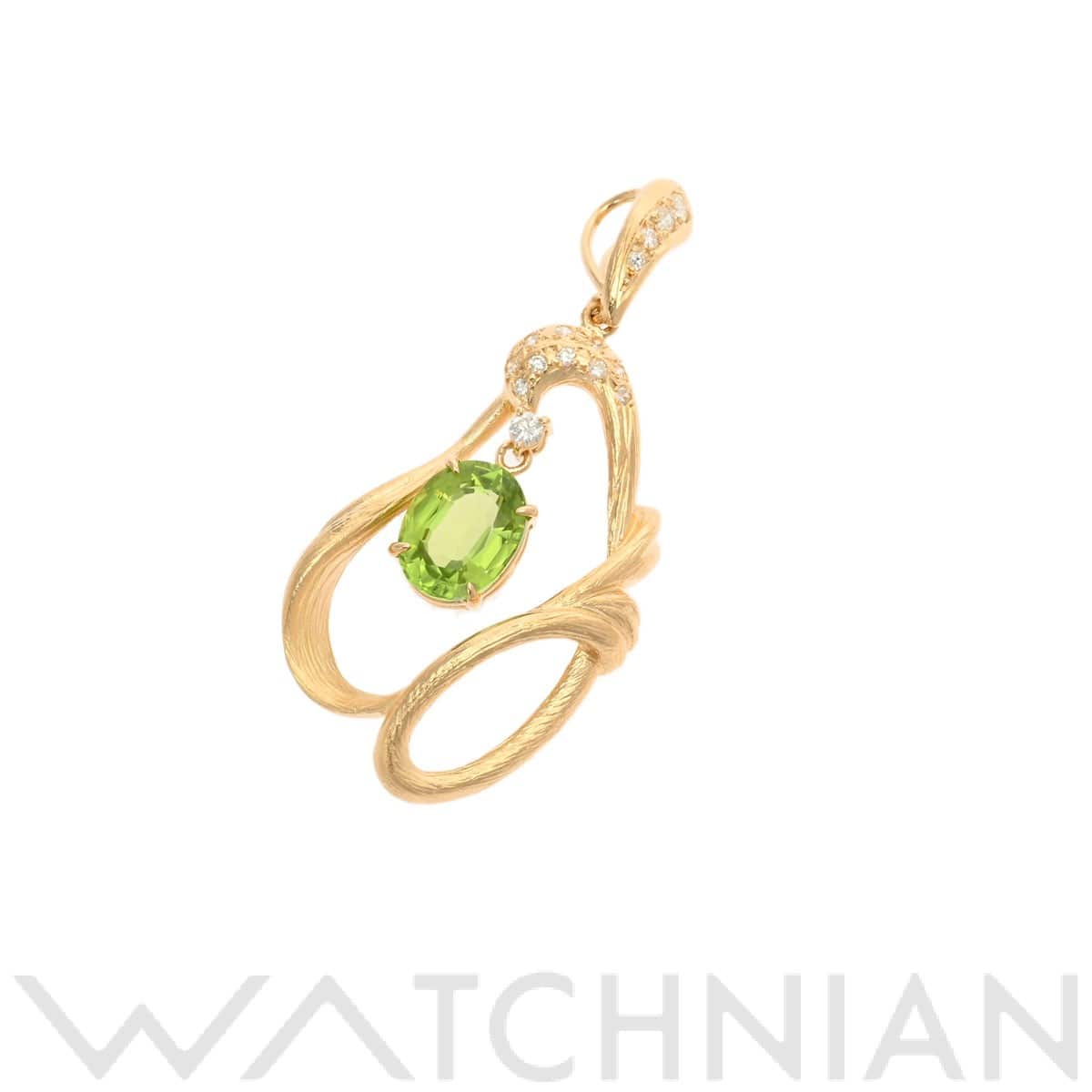 タサキ ペリドットペンダントトップ  2.97ct ダイヤ0.24ct ゴールド K18イエローゴールド YG レディース ジュエリー 【中古】【jewelry】