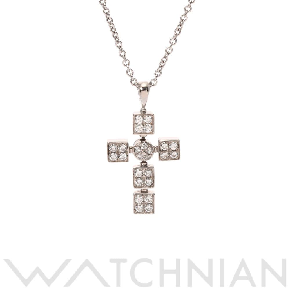 ブルガリ ルチア ラテンクロス ネックレス シルバー K18ホワイトゴールド WG レディース ジュエリー 【中古】【jewelry】