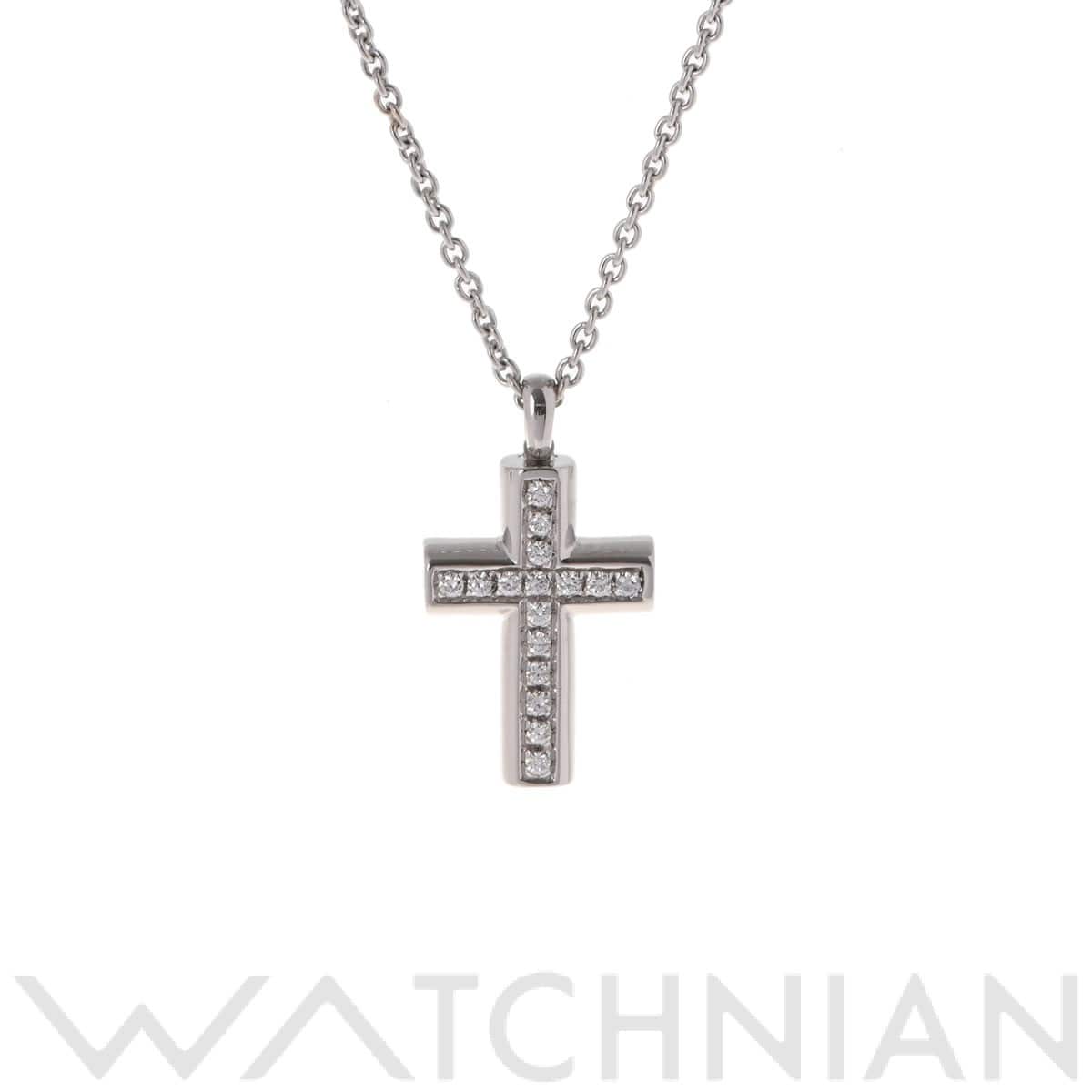 ブルガリ ラテンクロス ネックレス ダイヤ シルバー K18ホワイトゴールド WG レディース ジュエリー 【中古】【jewelry】