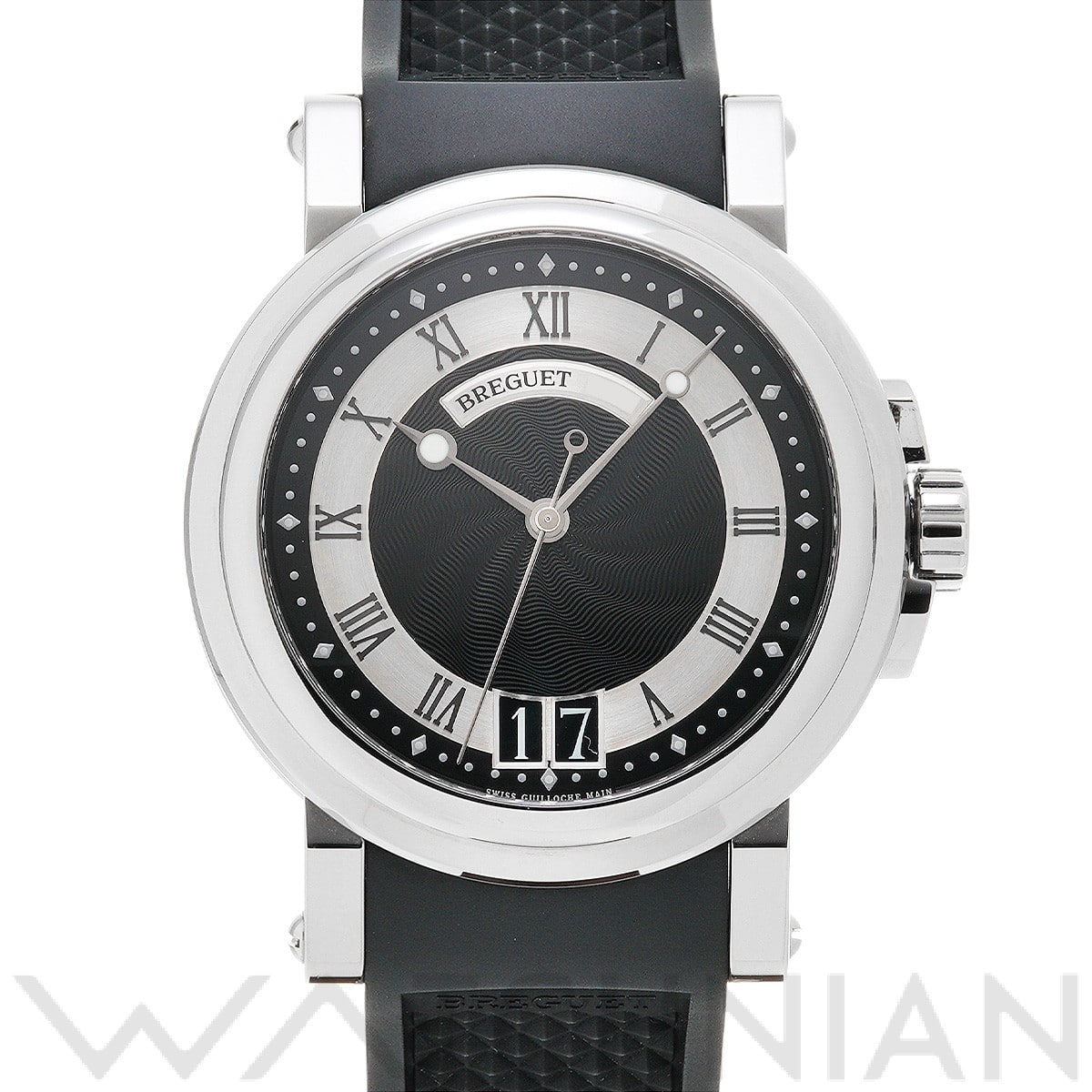ブレゲ マリーンII ラージデイト 5817ST/92/5V8 ブラック/シルバー メンズ 時計 【中古】【wristwatch】
