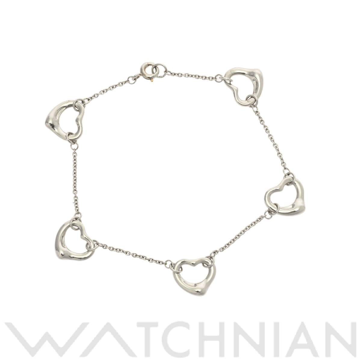ティファニー オープンハート ブレスレット シルバー Pt950プラチナ レディース ジュエリー 【中古】【jewelry】