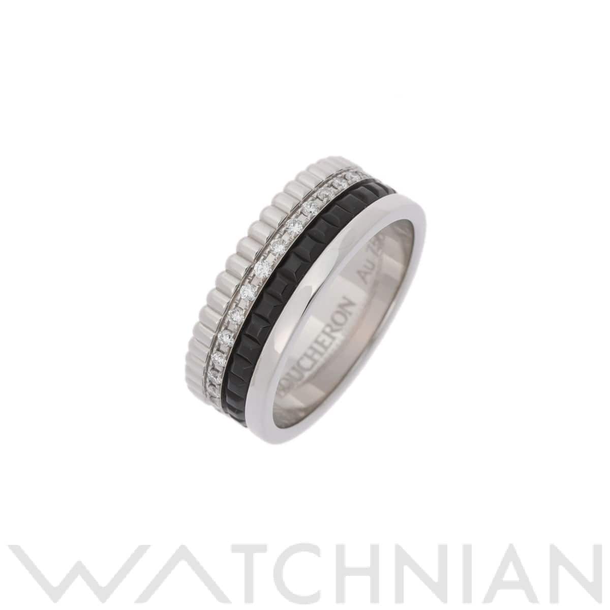 ブシュロン キャトルブラックリング #49 シルバー K18ホワイトゴールド WG/PVD レディース ジュエリー 【中古】【jewelry】