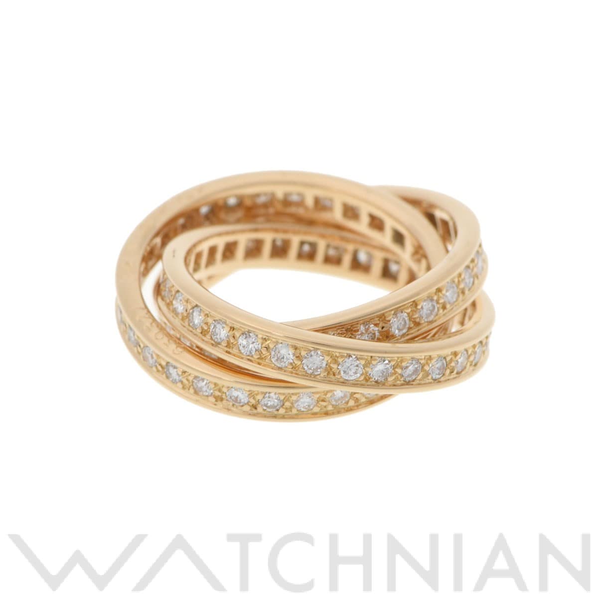 カルティエ スリーバングルズリング  フルダイヤ #49 ゴールド K18イエローゴールド YG レディース ジュエリー 【中古】【jewelry】