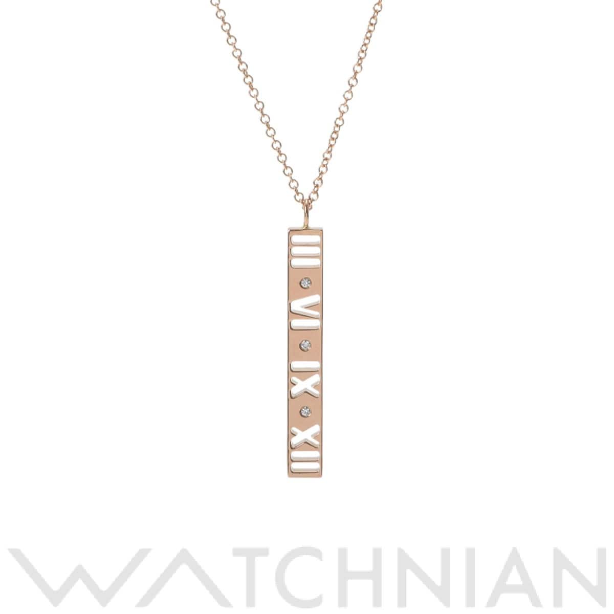 ティファニー アトラスバー ネックレス 3Pダイヤ ゴールド K18ピンクゴールド PG レディース ジュエリー 【中古】【jewelry】