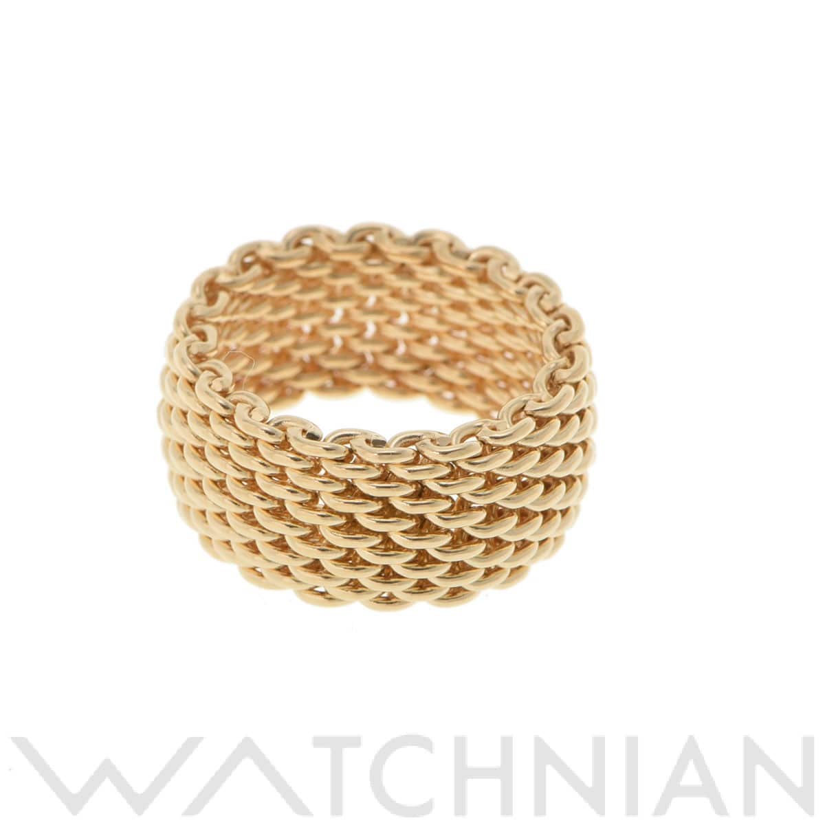 ティファニー サマセット メッシュリング ゴールド K18イエローゴールド YG レディース ジュエリー 【中古】【jewelry】