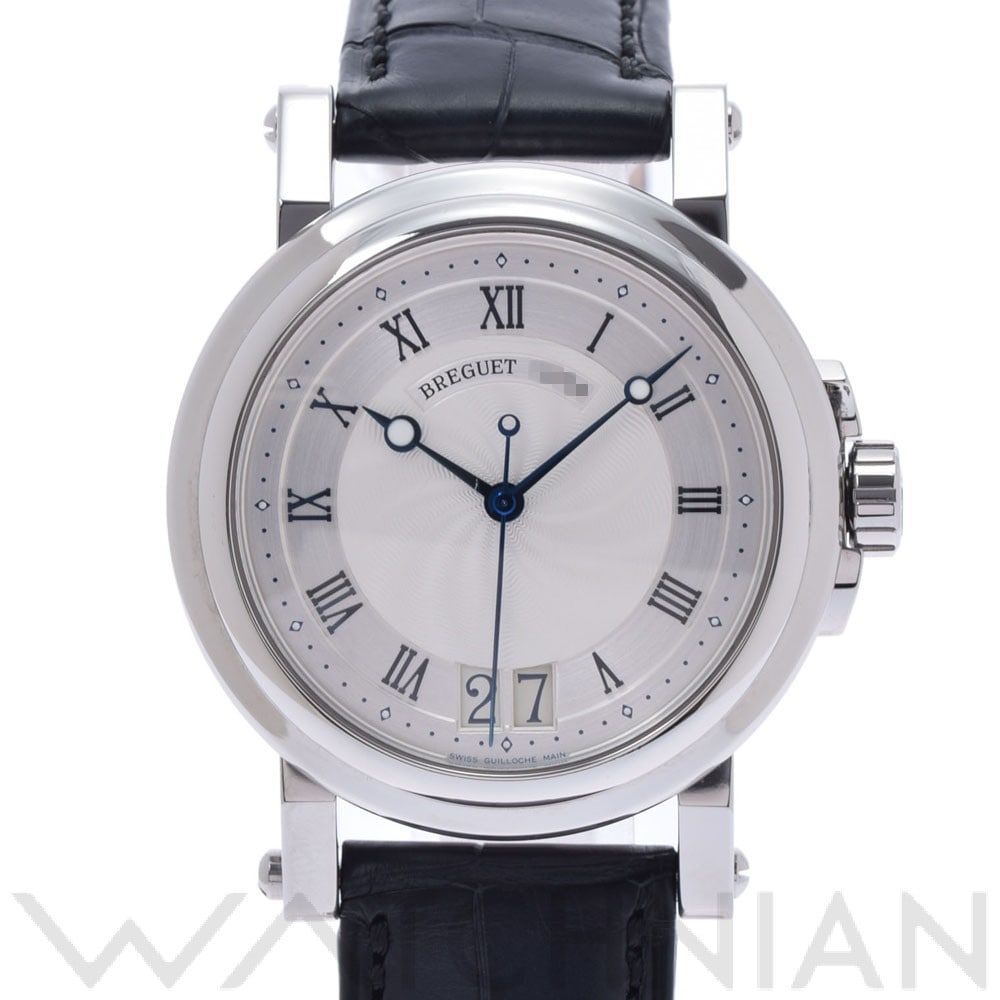 ブレゲ マリーンII ラージデイト 5817ST/12/5V8 シルバー メンズ 時計 【中古】【wristwatch】