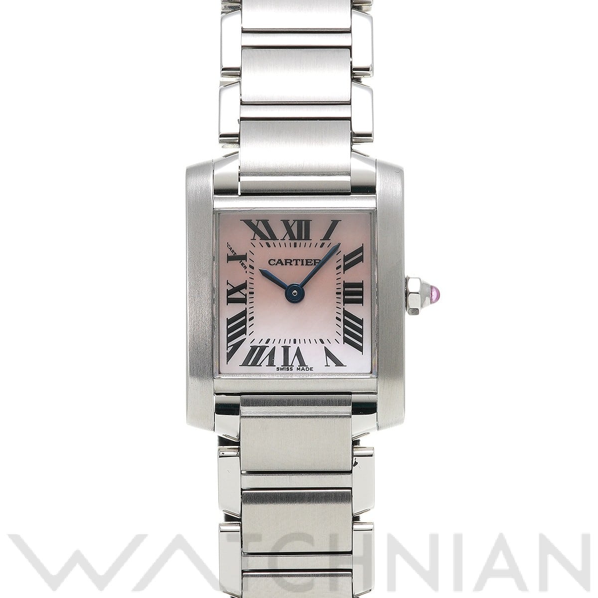 カルティエ タンク フランセーズ SM W51028Q3 ピンクシェル レディース 時計 【中古】【wristwatch】