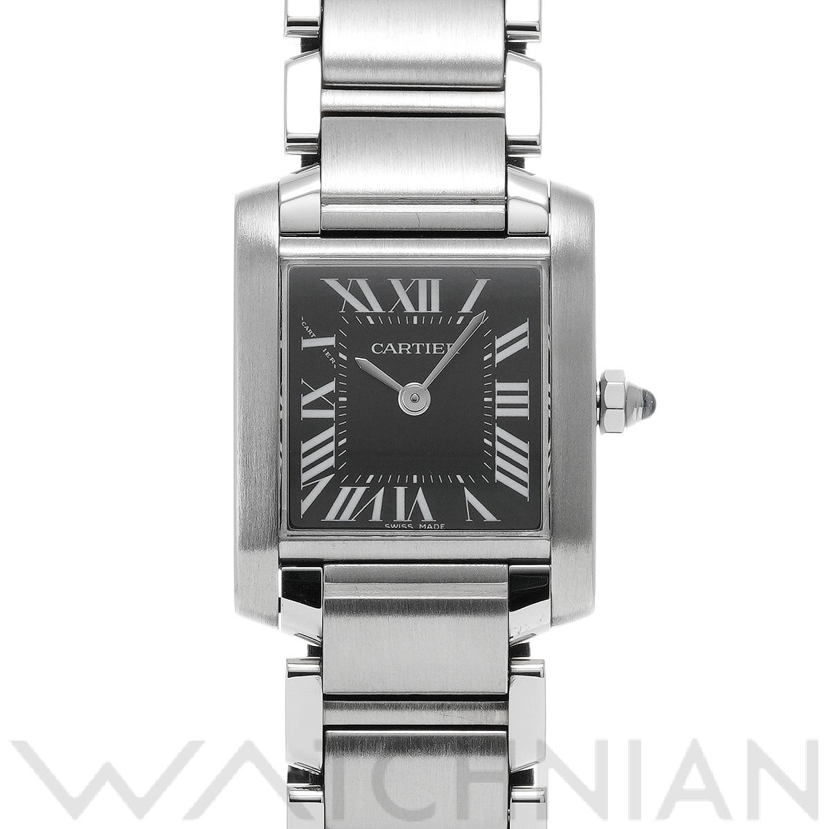 カルティエ タンク フランセーズ SM W51026Q3 ブラック レディース 時計 【中古】【wristwatch】