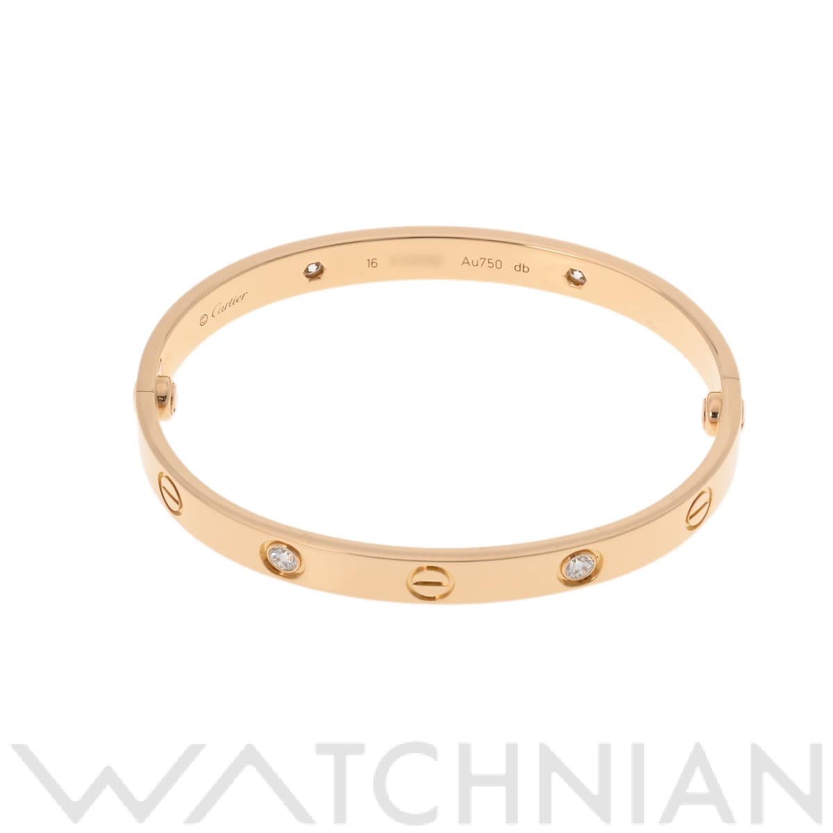 カルティエ ラブブレスレット 4Pダイヤモンド #16 ゴールド K18イエローゴールド YG レディース ジュエリー 【中古】【jewelry】