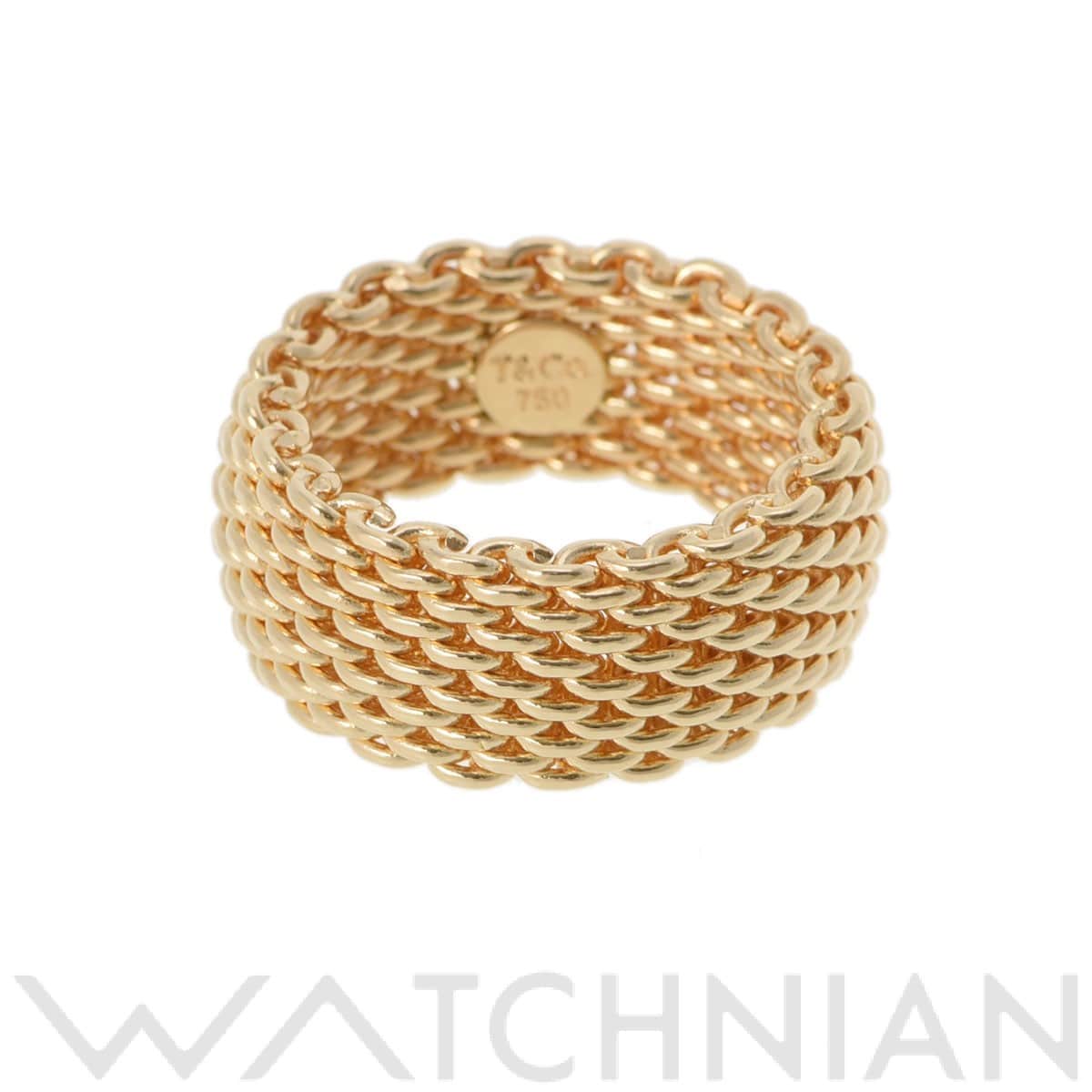 ティファニー サマセットメッシュリング ゴールド K18イエローゴールド YG レディース ジュエリー 【中古】【jewelry】