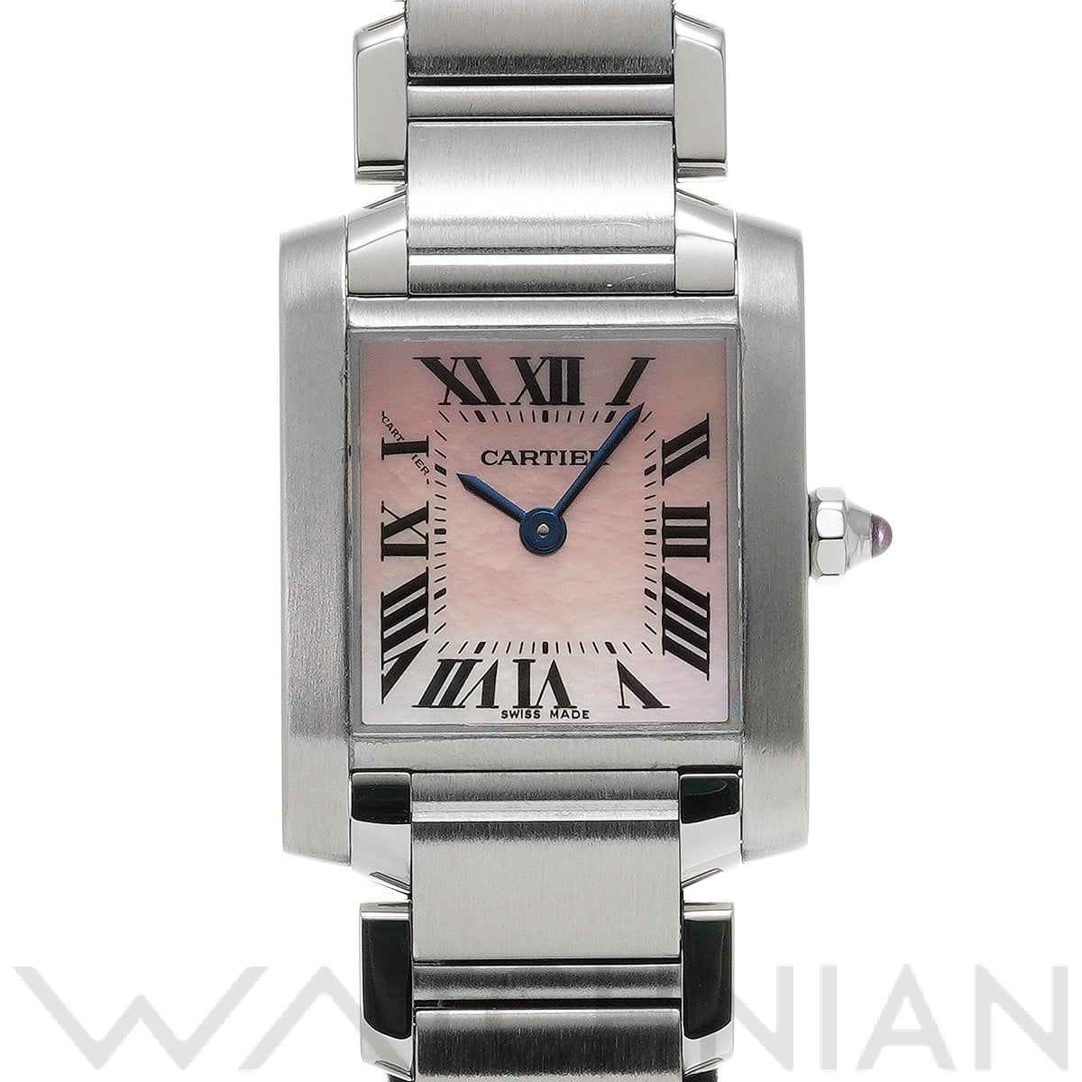 カルティエ タンク フランセーズ SM W51028Q3 ピンクシェル レディース 時計 【中古】【wristwatch】