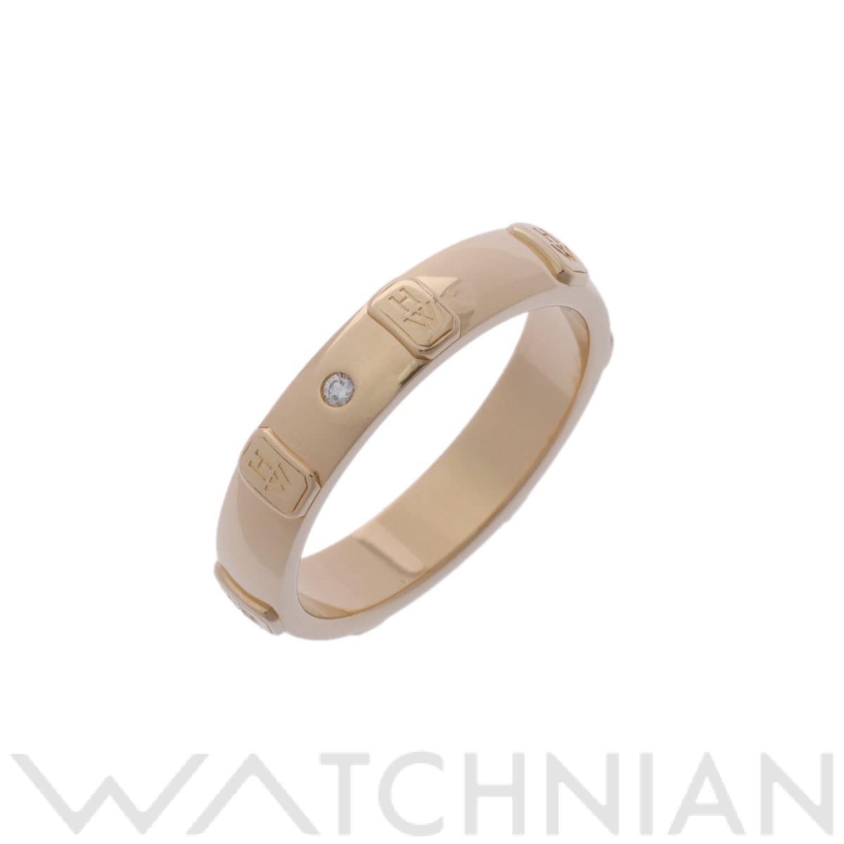 ハリー ウィンストン HW ロゴバンド リング 1PD ゴールド K18イエローゴールド YG ユニセックス ジュエリー 【中古】【jewelry】