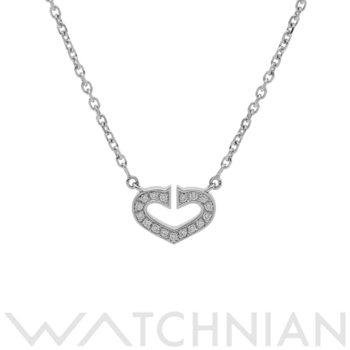 カルティエ Cハート ネックレス シルバー K18ホワイトゴールド WG レディース ジュエリー 【中古】【jewelry】