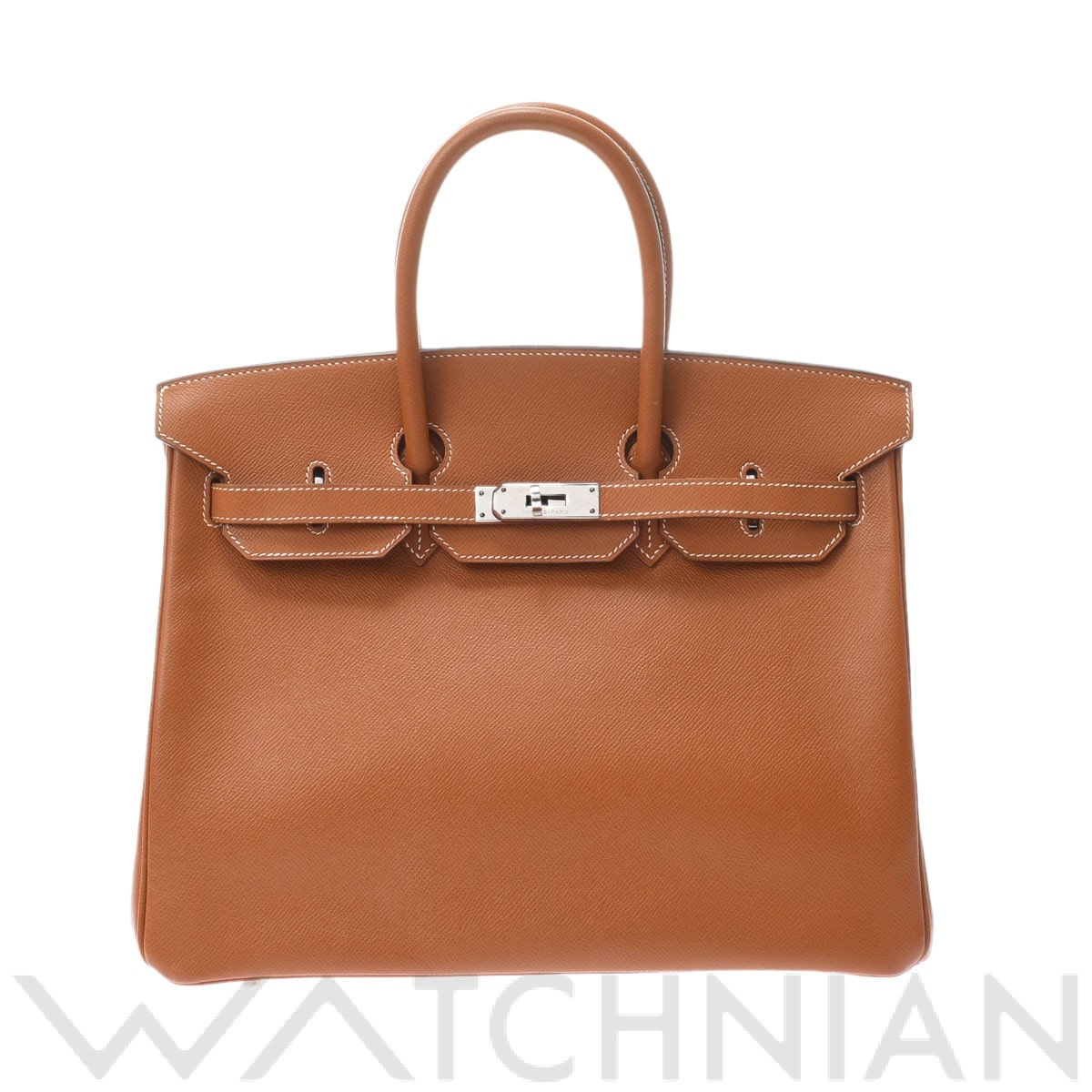 エルメス バーキン 35 コニャック/パラジウム金具 ヴォーエプソン ユニセックス バッグ 【中古】【bag】