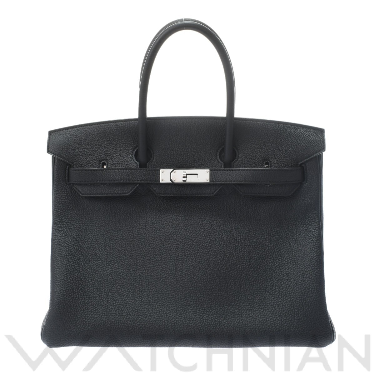 エルメス バーキン 35 ヴェルソ ブラック/ブルーアガット/パラジウム金具 トゴ ユニセックス バッグ 【中古】【bag】