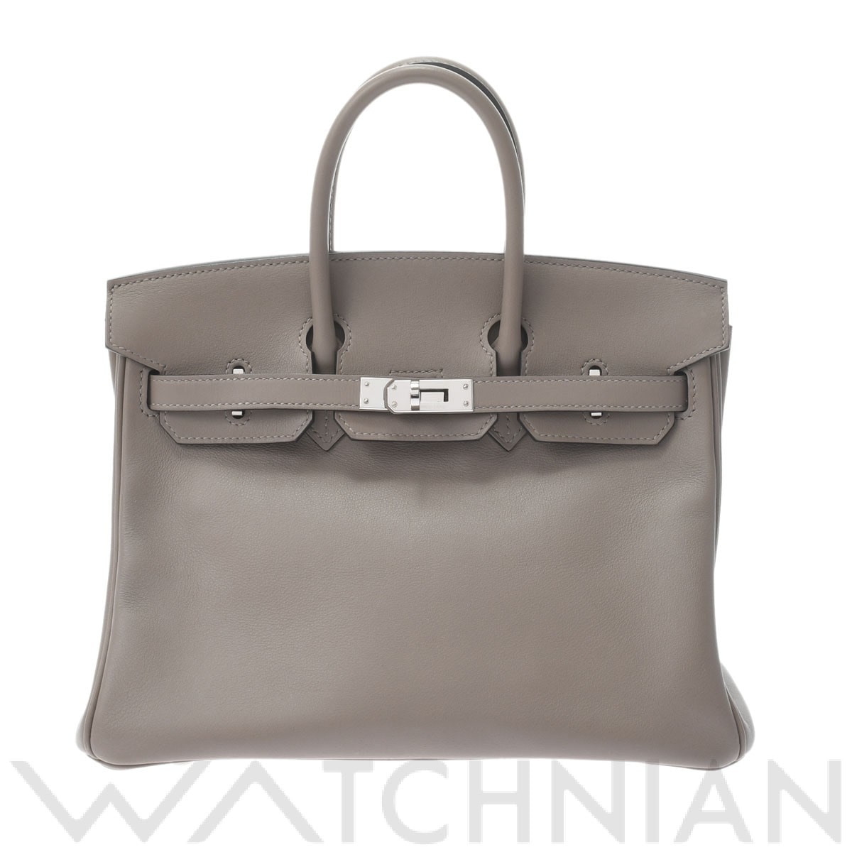 エルメス バーキン 25 グリアスファルト/パラジウム金具 ヴォースイフト レディース バッグ 【中古】【bag】