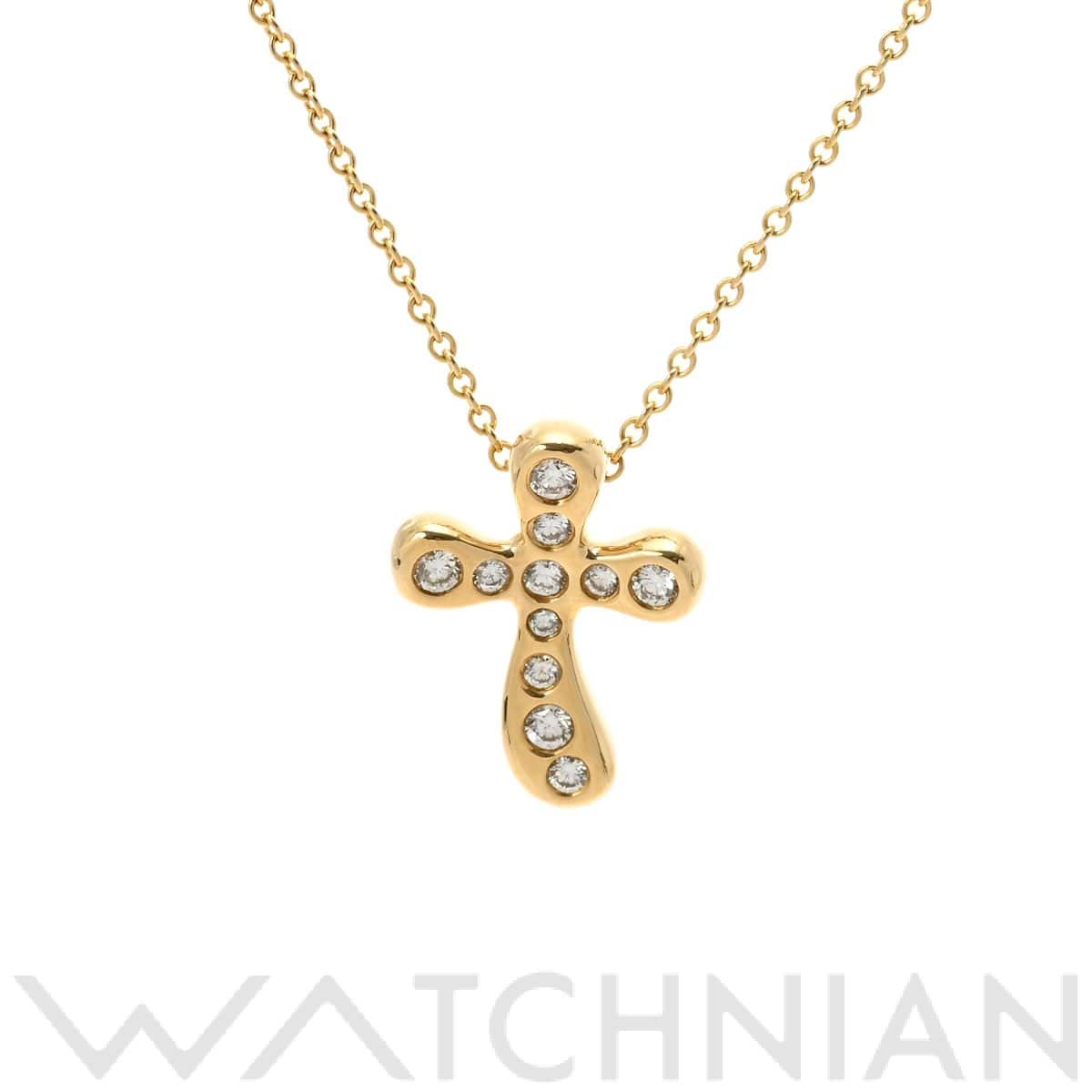 ティファニー ドッツクロス ネックレス ダイヤ ゴールド K18イエローゴールド YG レディース ジュエリー 【中古】【jewelry】