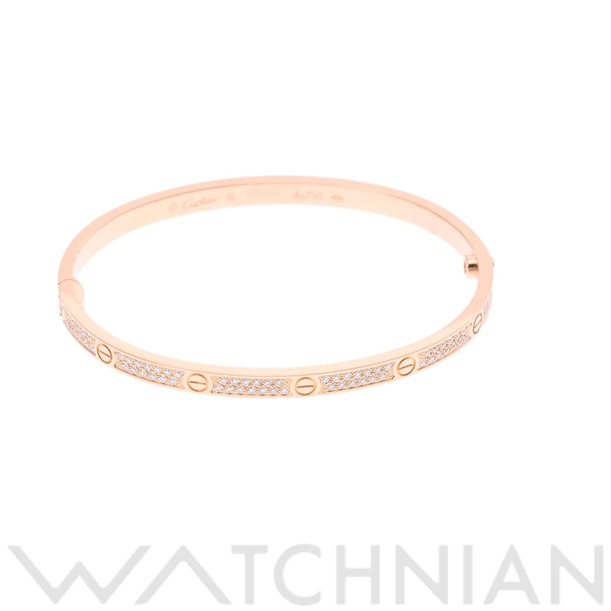 カルティエ ラブブレスレット SM パヴェダイヤ #16 ゴールド K18ピンクゴールド PG レディース ジュエリー 【中古】【jewelry】