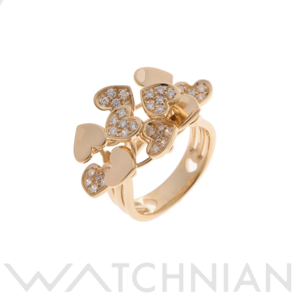 ポンテヴェキオ ハートリング ダイヤ0.42ct ゴールド K18イエローゴールド YG レディース ジュエリー 【中古】【jewelry】