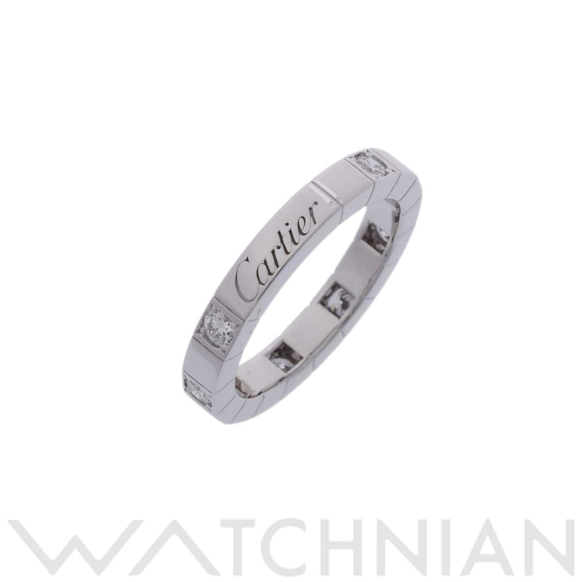 カルティエ ラニエール リング #48  ハーフダイヤ シルバー K18ホワイトゴールド WG レディース ジュエリー 【中古】【jewelry】