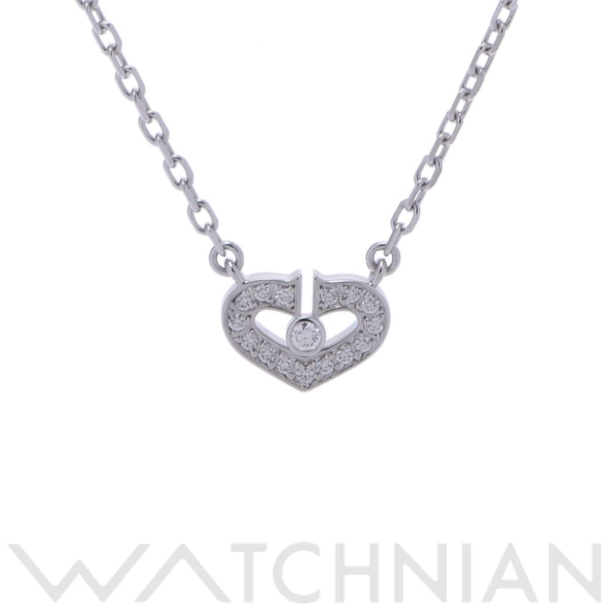カルティエ Cハート ネックレス シルバー B3040300 K18ホワイトゴールド WG レディース ジュエリー 【中古】【jewelry】