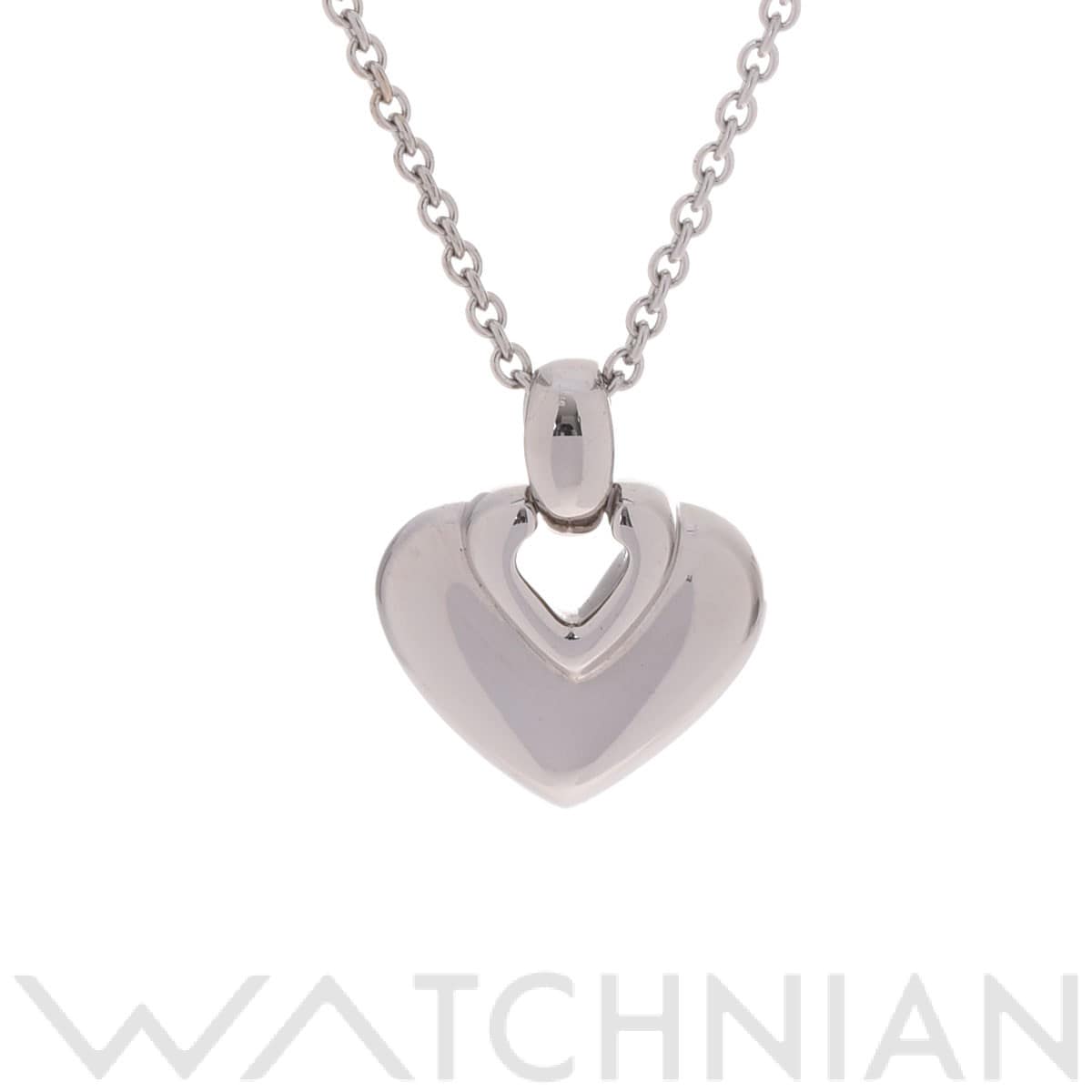 ブルガリ ドッピオクオーレ ネックレス シルバー K18ホワイトゴールド WG レディース ジュエリー 【中古】【jewelry】