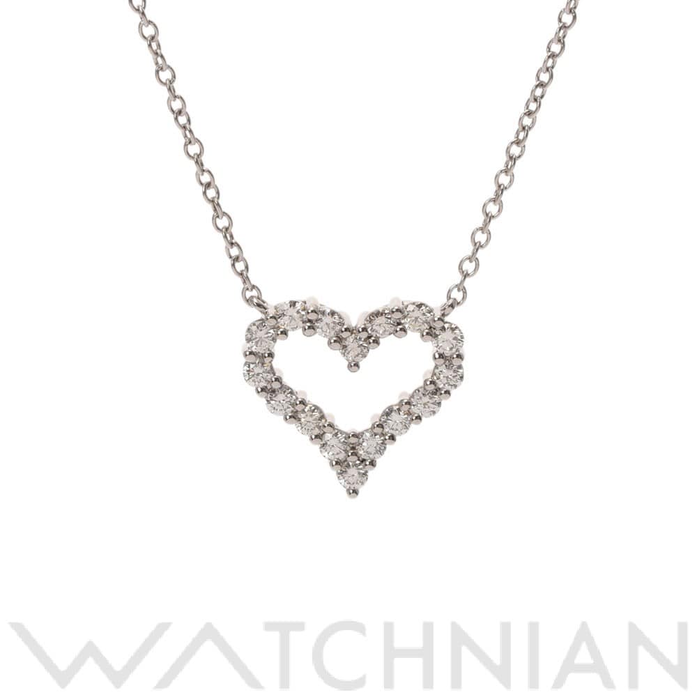 ティファニー センチメンタルハート ネックレス 3Pダイヤ シルバー Pt950プラチナ レディース ジュエリー 【中古】【jewelry】