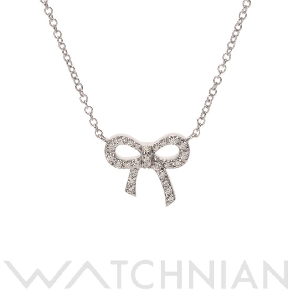 ティファニー メトロボウ ネックレス シルバー K18ホワイトゴールド WG レディース ジュエリー 【中古】【jewelry】