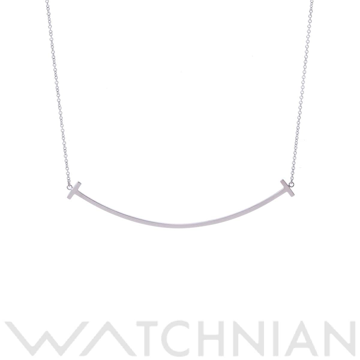 ティファニー Tスマイル ネックレス ラージ ホワイト K18ホワイトゴールド WG レディース ジュエリー 【中古】【jewelry】