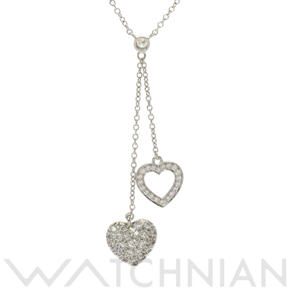 ティファニー ダブルドロップ ネックレス ダイヤ シルバー Pt950プラチナ レディース ジュエリー 【中古】【jewelry】