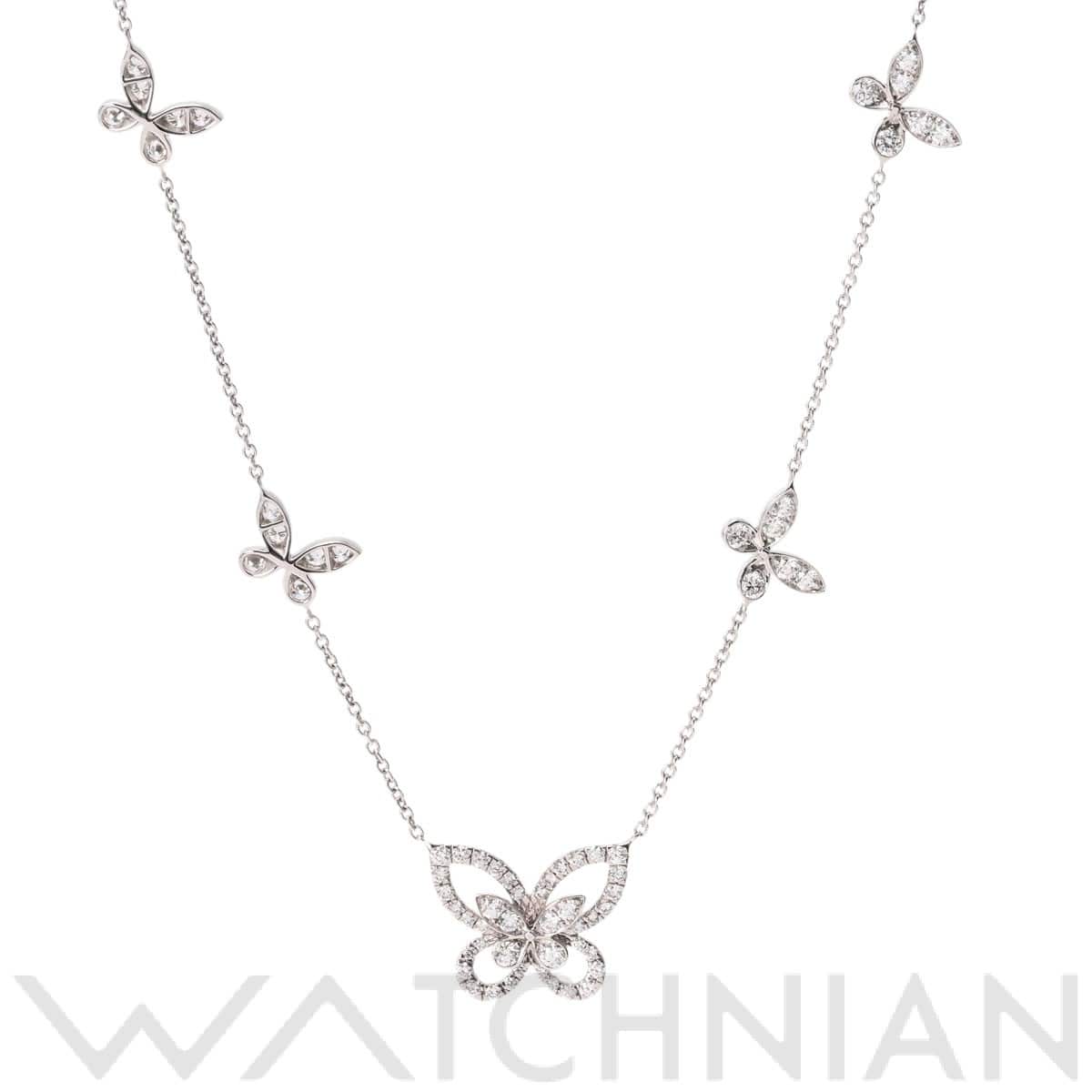 グラフ バタフライシルエット ネックレス シルバー K18ホワイトゴールド WG レディース ジュエリー 【中古】【jewelry】