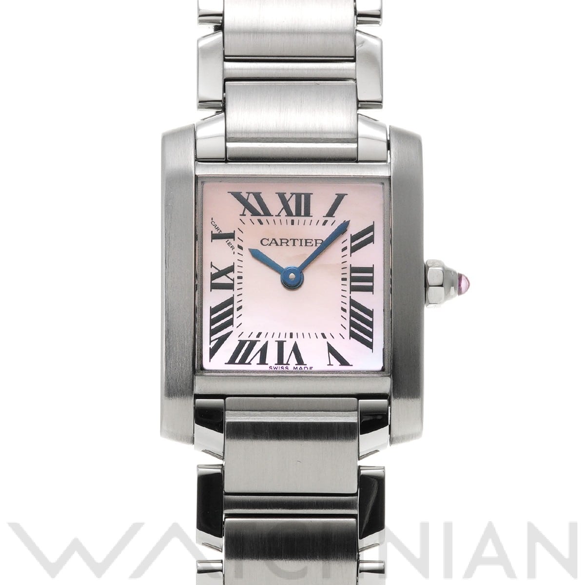 カルティエ タンク フランセーズ SM W51028Q3 ピンクシェル レディース 時計 【中古】【wristwatch】