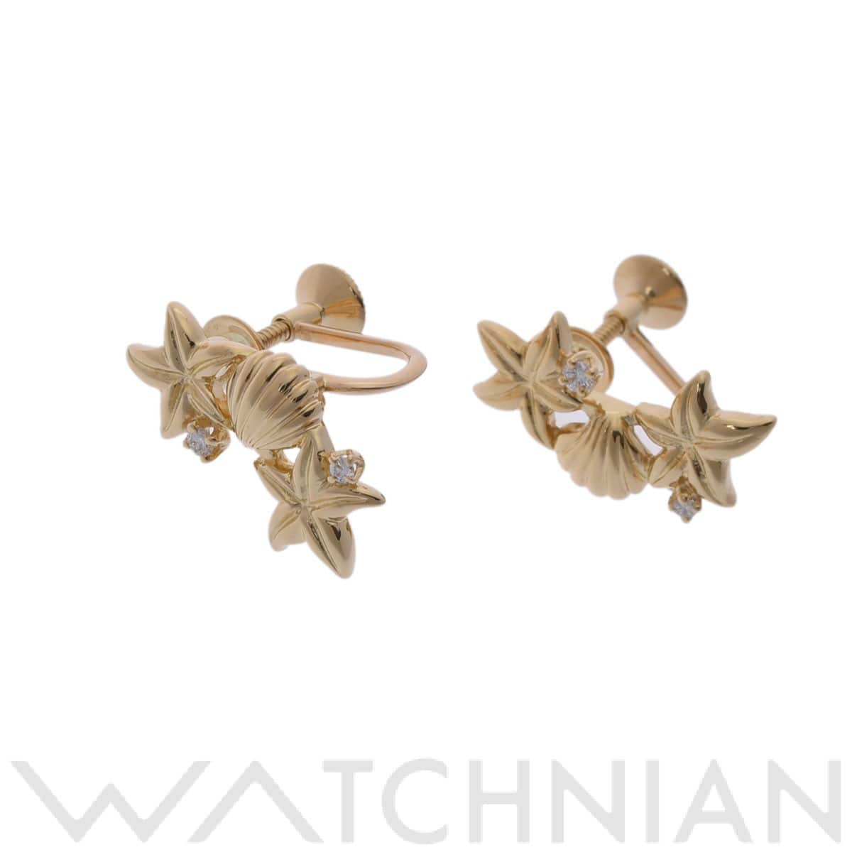 ミキモト ダイヤイヤリング D0.03×2 ゴールド K18イエローゴールド YG レディース ジュエリー 【中古】【jewelry】