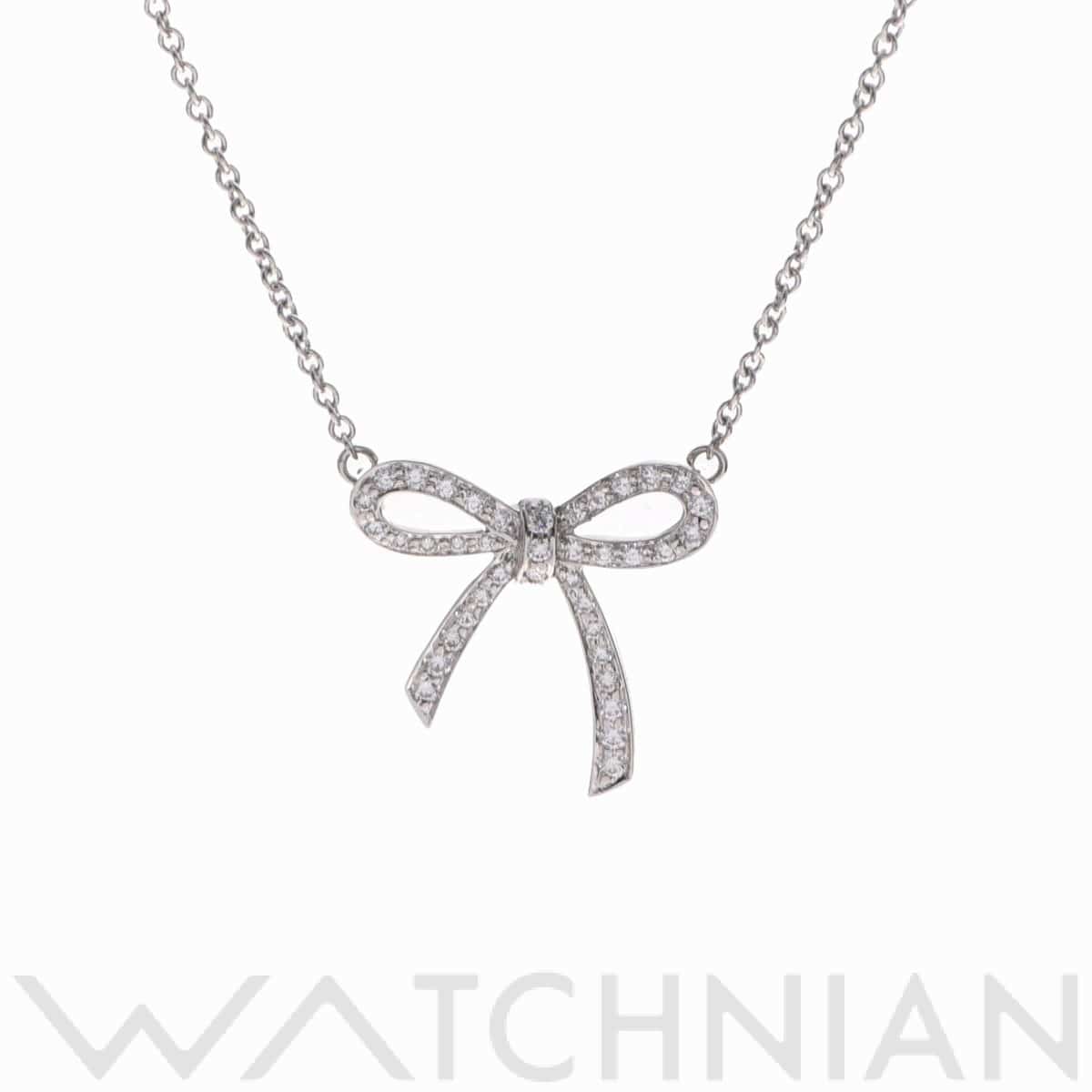 ティファニー ボウリボンネックレス シルバー Pt950プラチナ レディース ジュエリー 【中古】【jewelry】