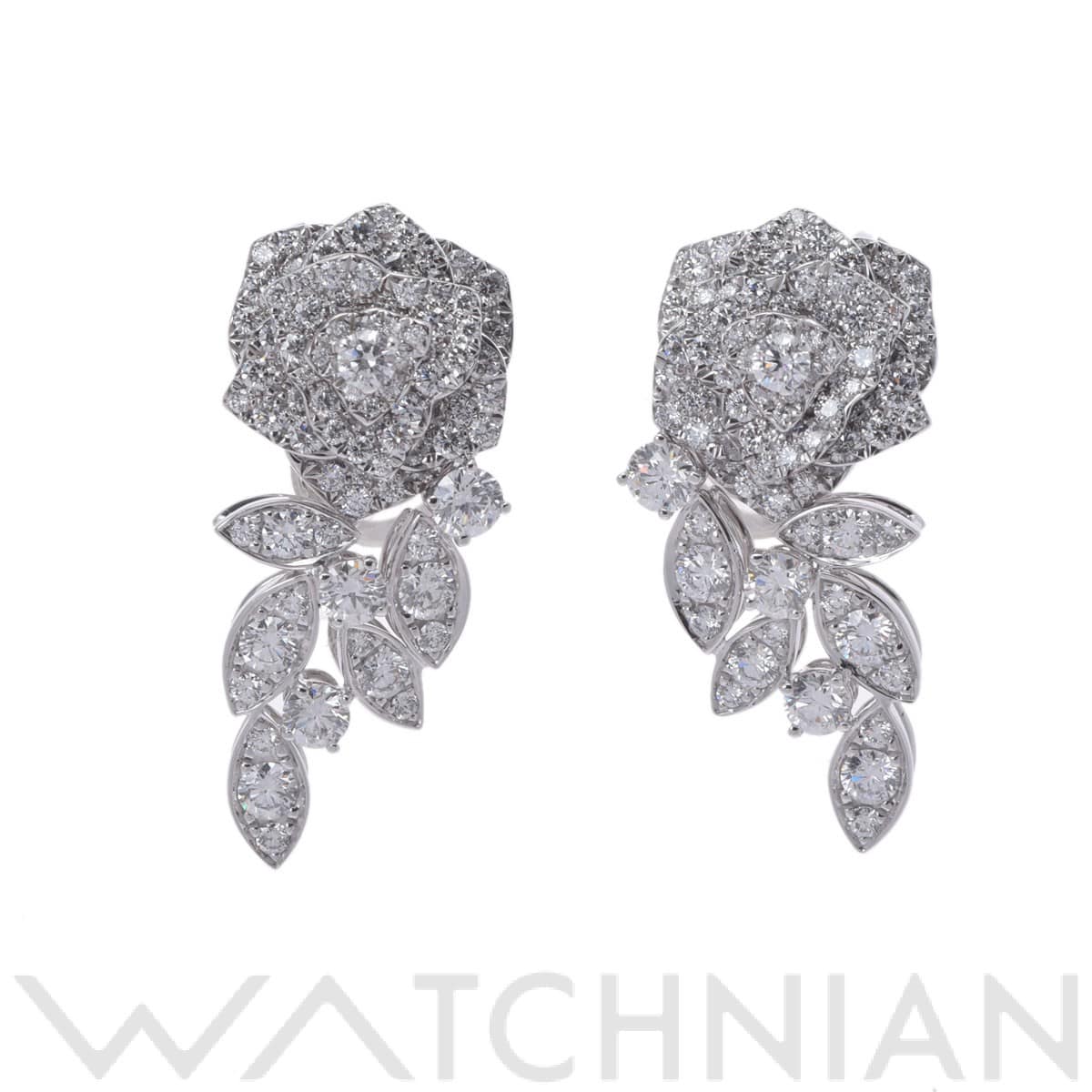 ピアジェ ローズイヤリング シルバー K18ホワイトゴールド WG レディース ジュエリー 【中古】【jewelry】