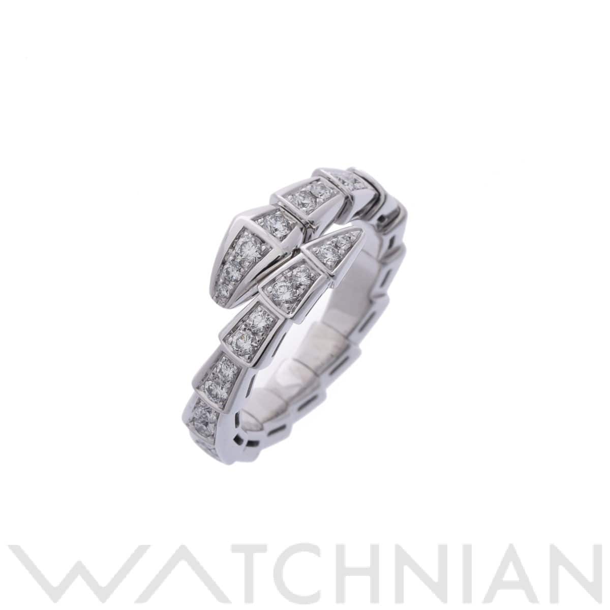 ブルガリ セルペンティ ヴァイパー リング #S シルバー K18ホワイトゴールド WG レディース ジュエリー 【中古】【jewelry】