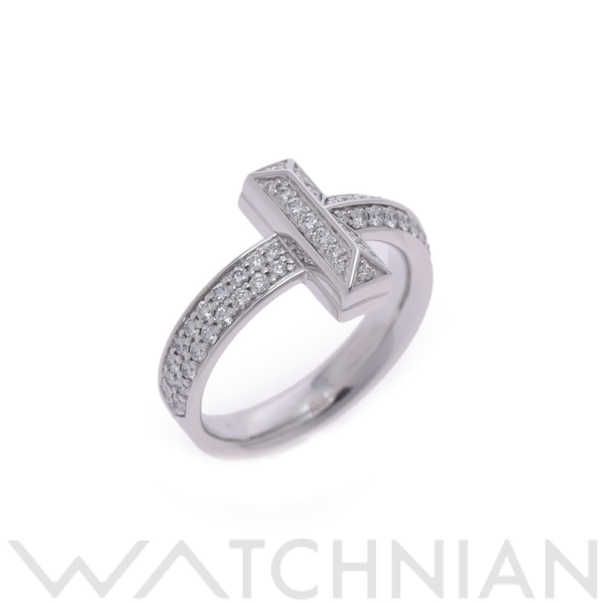 ティファニー Tワンリング ダイヤ0.55ct シルバー K18ホワイトゴールド WG レディース ジュエリー 【中古】【jewelry】
