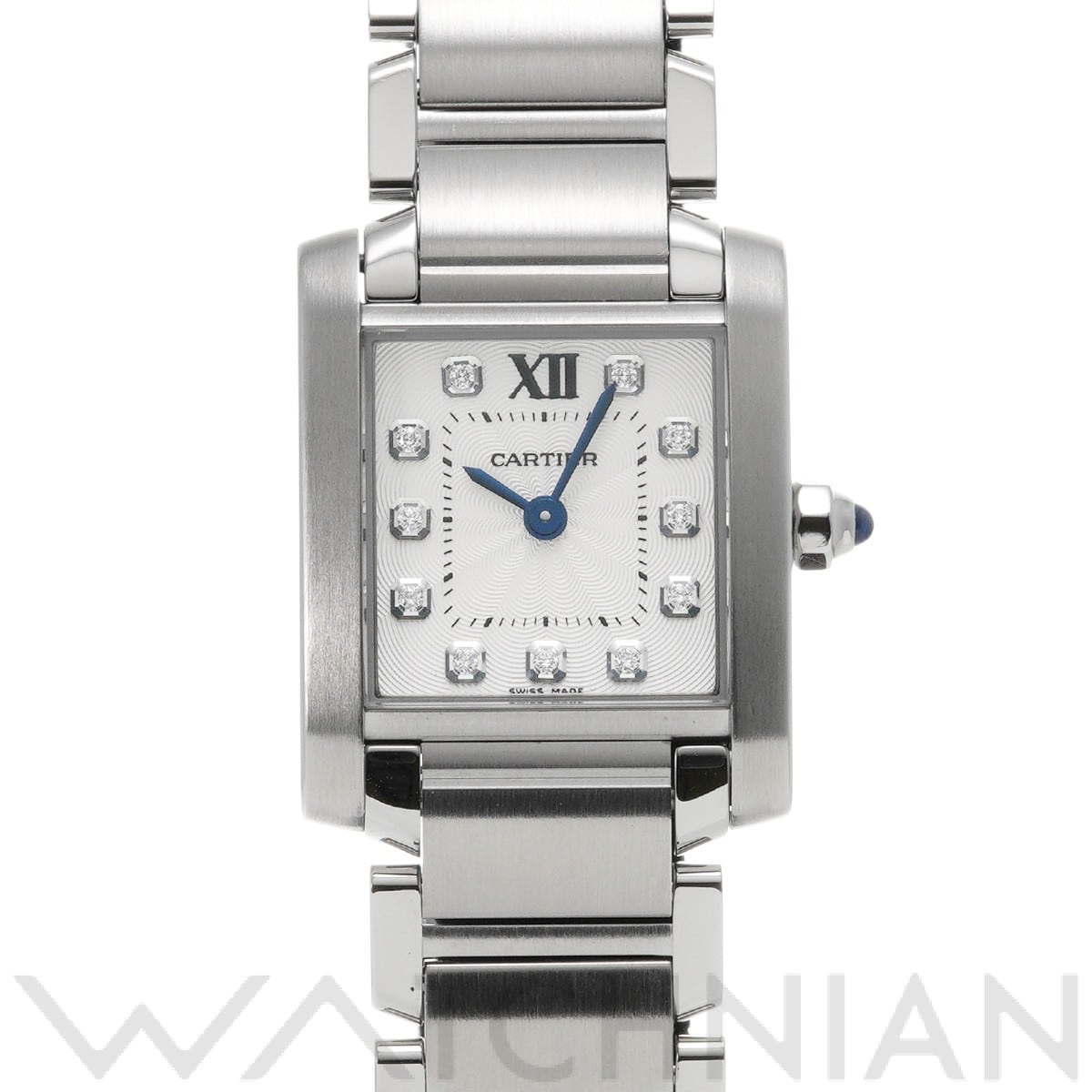 カルティエ タンク フランセーズ SM WE110006 シルバー/ダイヤモンド レディース 時計 【中古】【wristwatch】