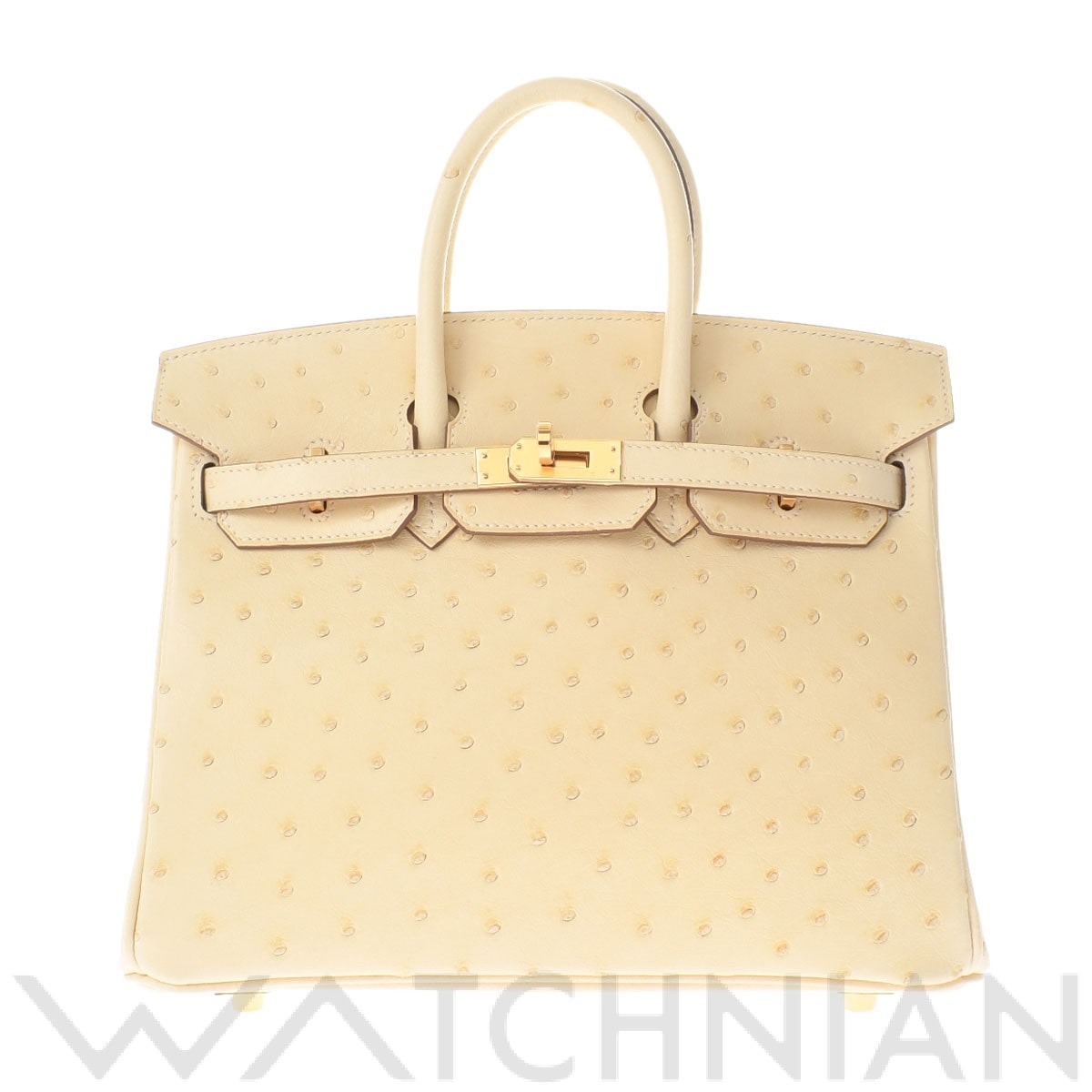 エルメス バーキン 25 ベージュ系/ゴールド金具 オーストリッチ レディース バッグ 【新品】【bag】
