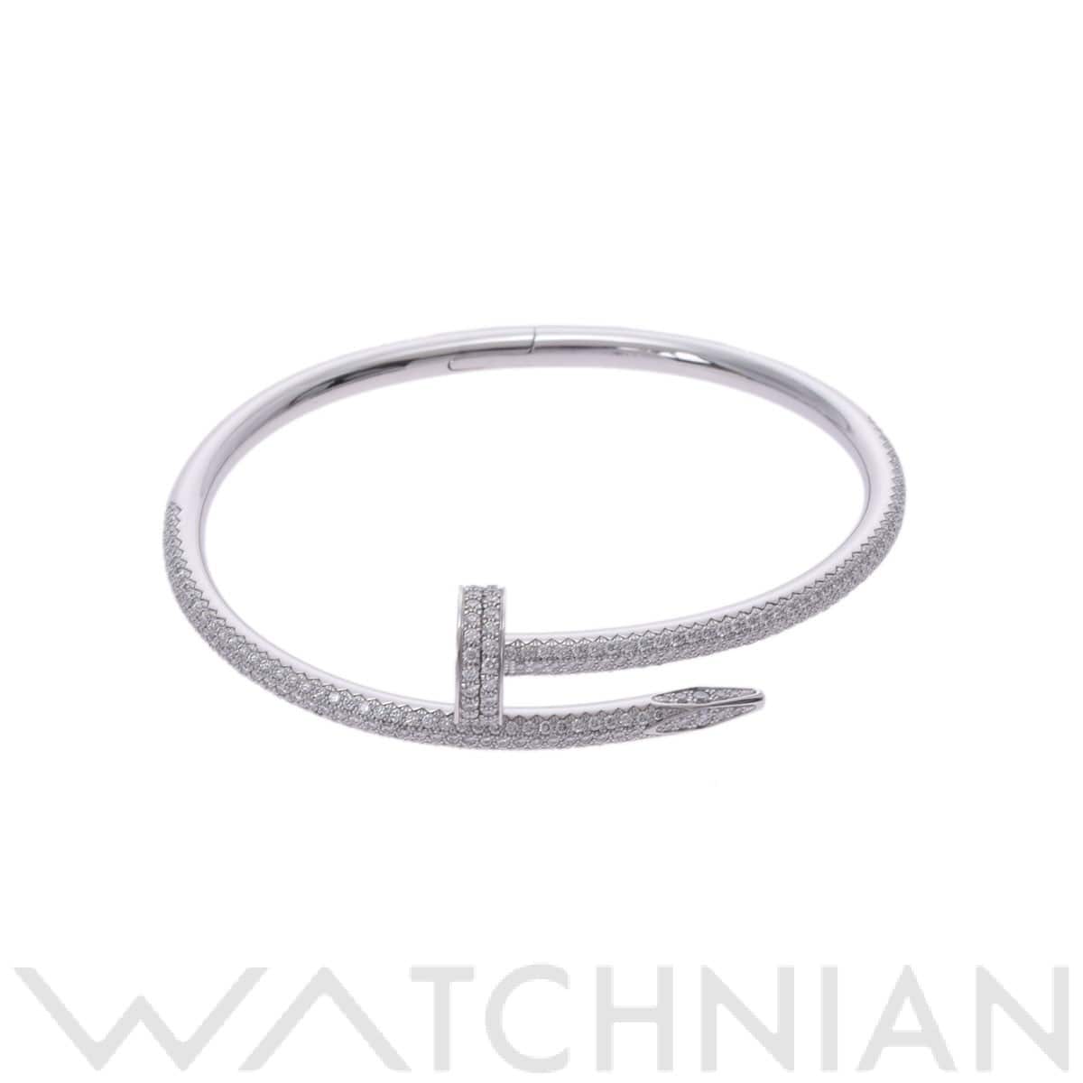 カルティエ ジュスト アンクル ブレスレット ダイヤ #15 シルバー K18ホワイトゴールド WG レディース ジュエリー 【中古】【jewelry】