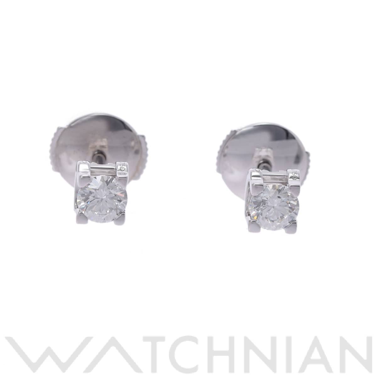 カルティエ Cドゥカルティエピアス ダイヤモンド0.24/0.23ct シルバー K18ホワイトゴールド WG レディース ジュエリー 【中古】【jewelry】