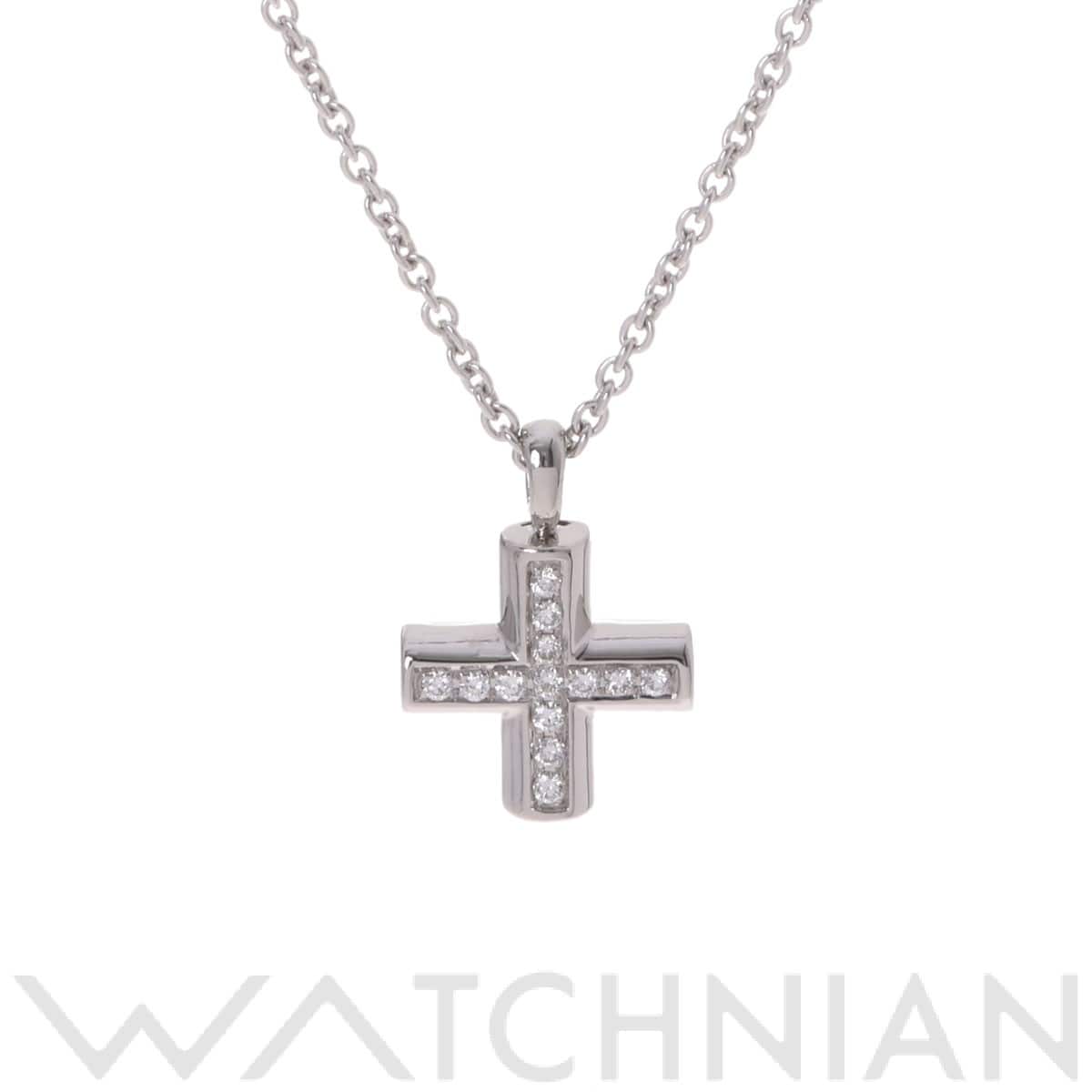 ブルガリ グリーククロス ネックレス シルバー K18ホワイトゴールド WG レディース ジュエリー 【中古】【jewelry】