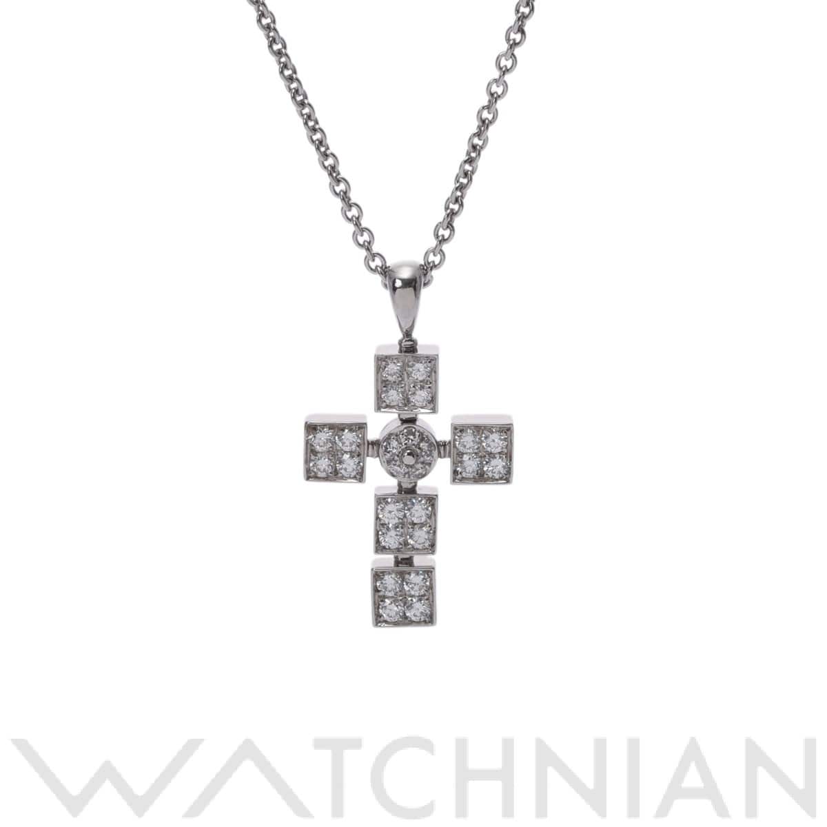ブルガリ ルチア ラテンクロス ネックレス シルバー K18ホワイトゴールド WG レディース ジュエリー 【中古】【jewelry】