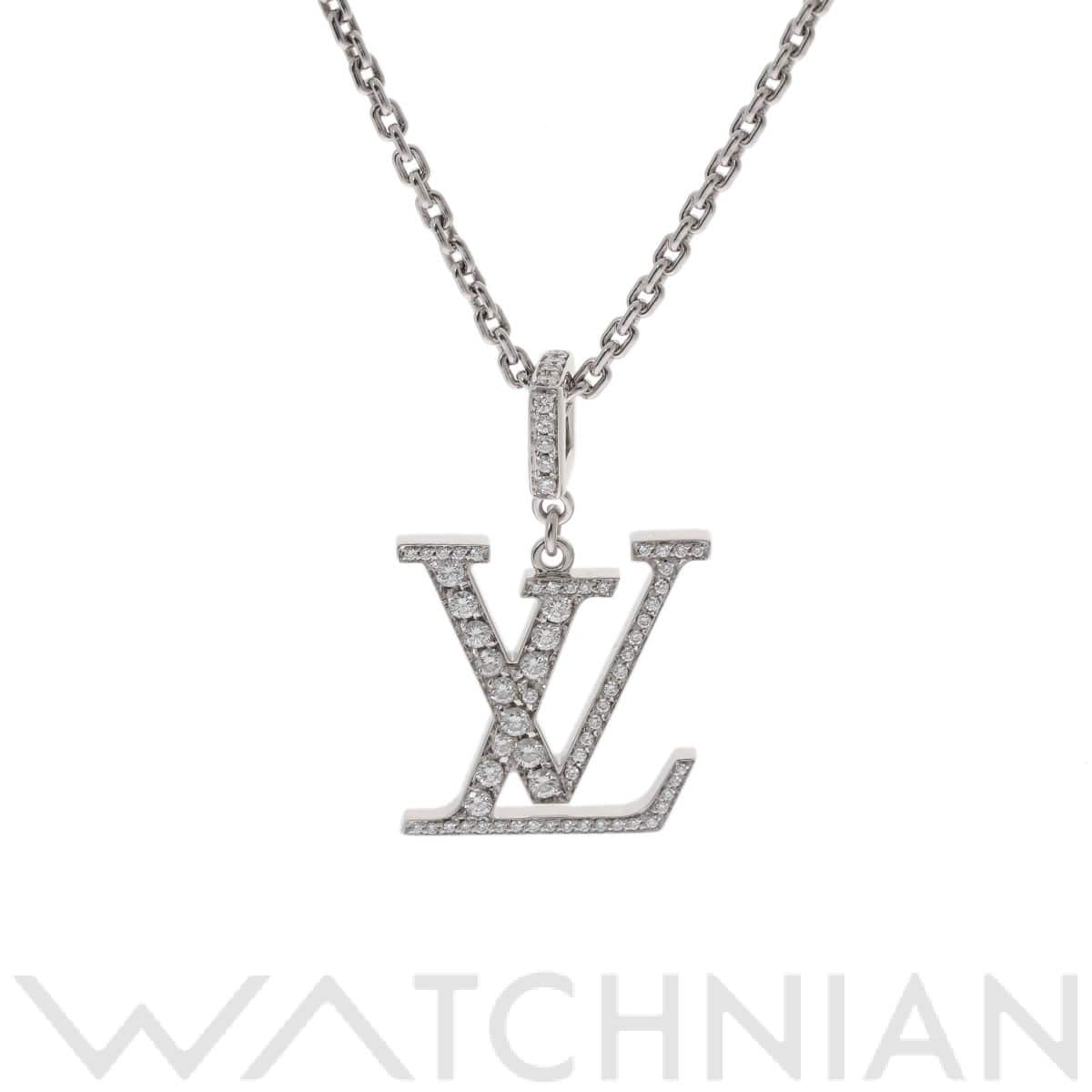ルイ ヴィトン パンダンティフLVネックレス シルバー K18ホワイトゴールド WG レディース ジュエリー 【中古】【jewelry】
