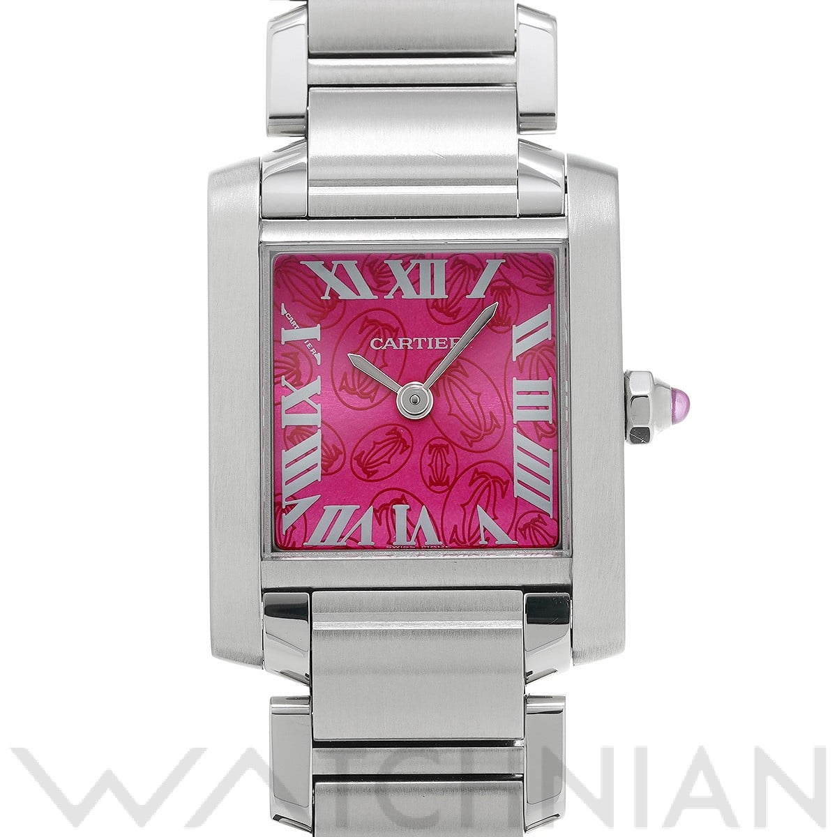 カルティエ タンク フランセーズ SM ラズベリー W51030Q3 ピンク レディース 時計 【中古】【wristwatch】