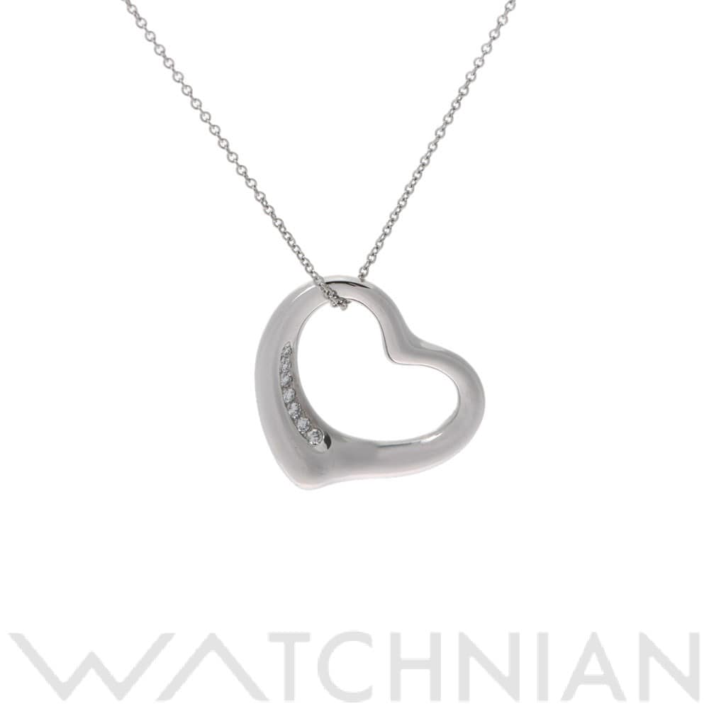 ティファニー オープンハート ネックレス 7Pダイヤ シルバー Pt950プラチナ レディース ジュエリー 【中古】【jewelry】