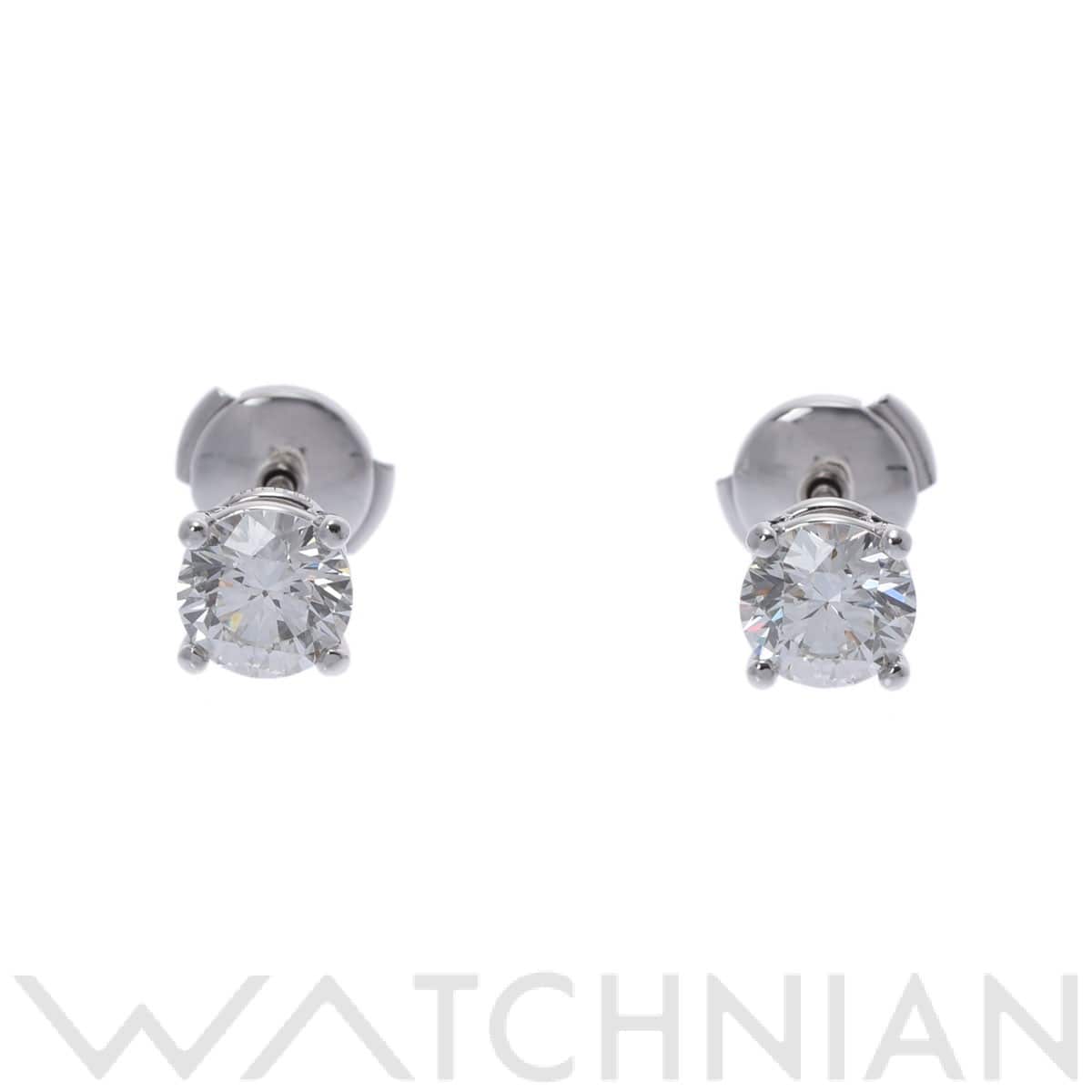 ティファニー ソリティアピアス D1.05/1.04 シルバー Pt950プラチナ レディース ジュエリー 【中古】【jewelry】