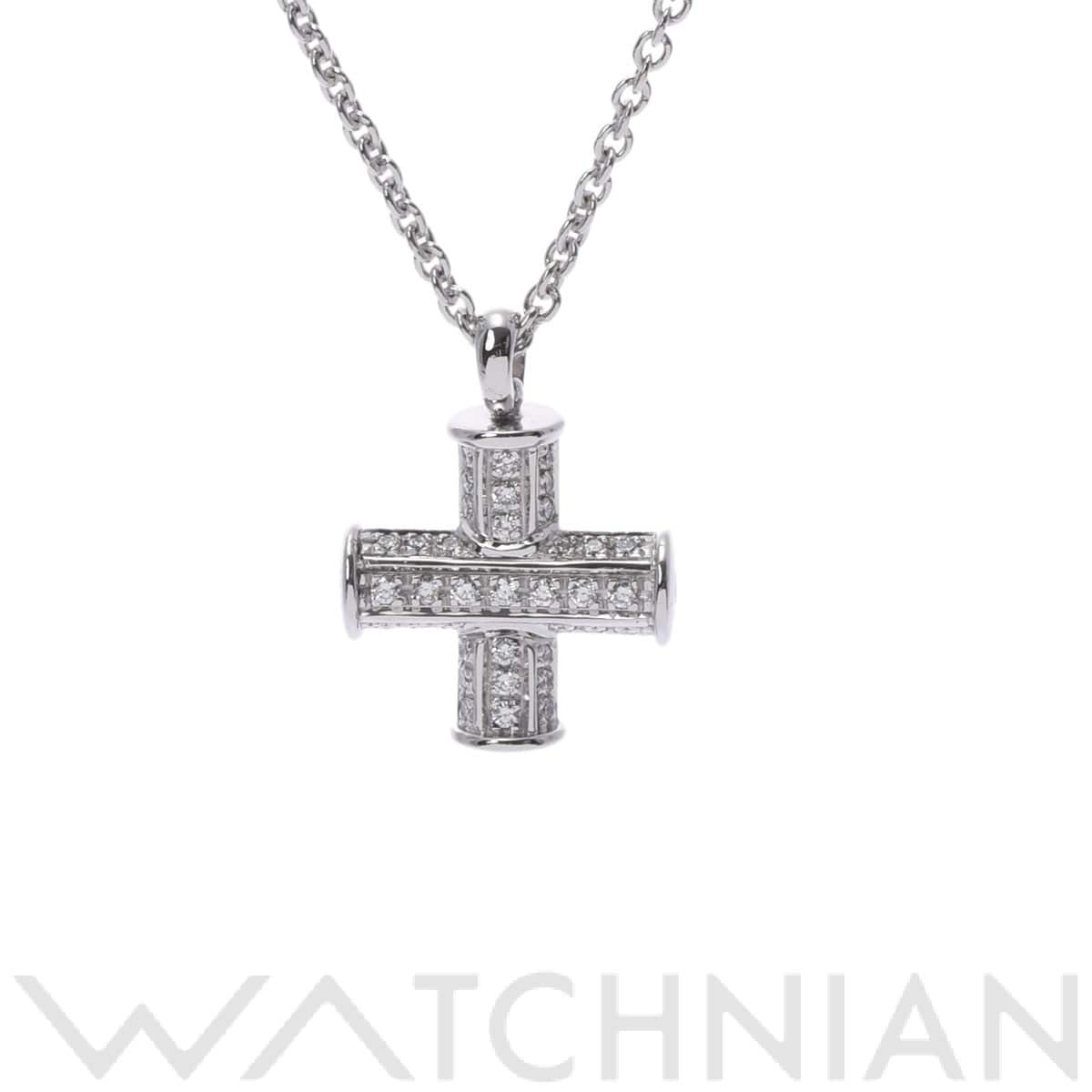 ブルガリ ラテンクロス ネックレス シルバー K18ホワイトゴールド WG レディース ジュエリー 【中古】【jewelry】